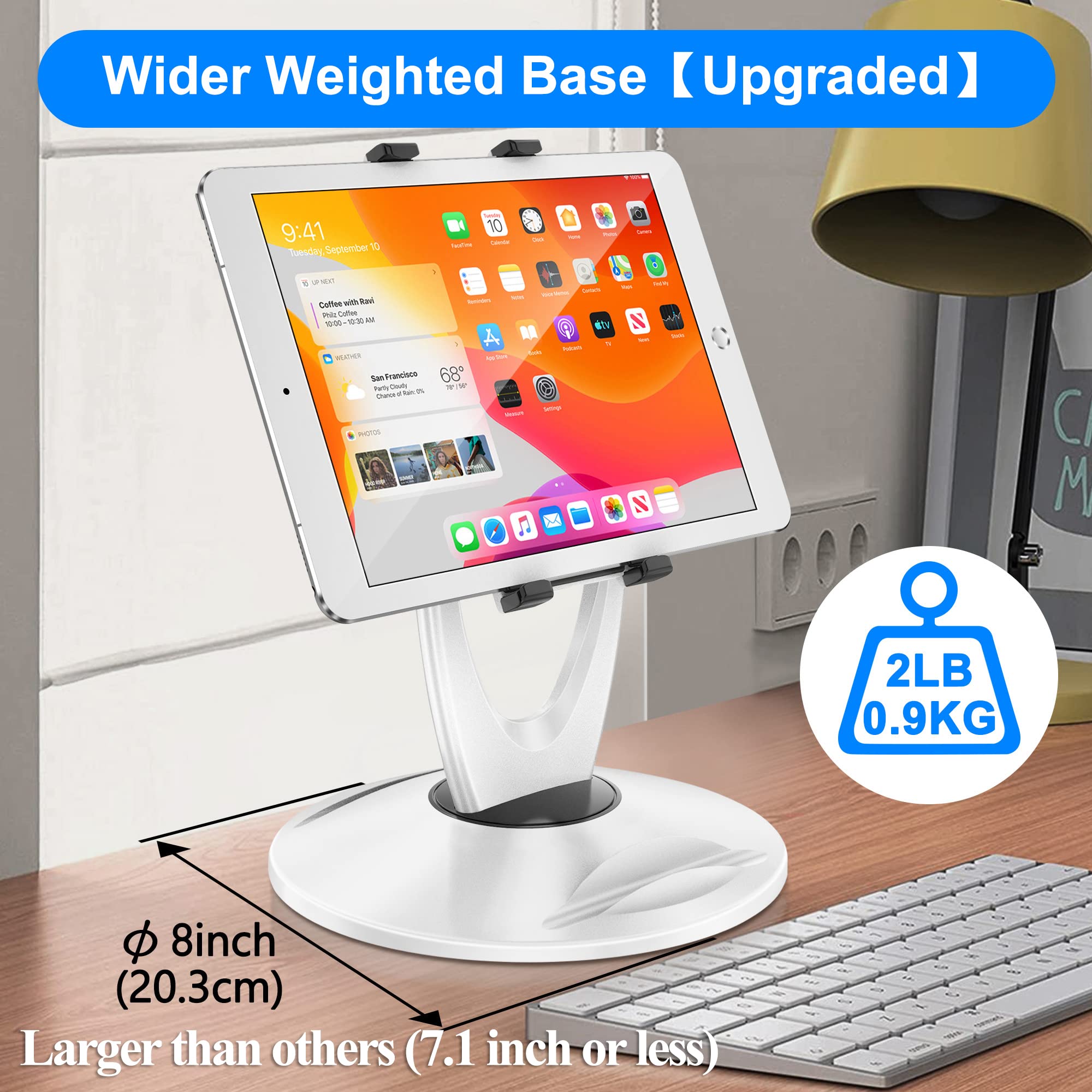 Desklogics Ipad Stand For Desk, Tablet Holder   6 Inch To 13 Inch   Stable, Adjustable   360 Swivel Angle Pen Phone Ipad Stand F