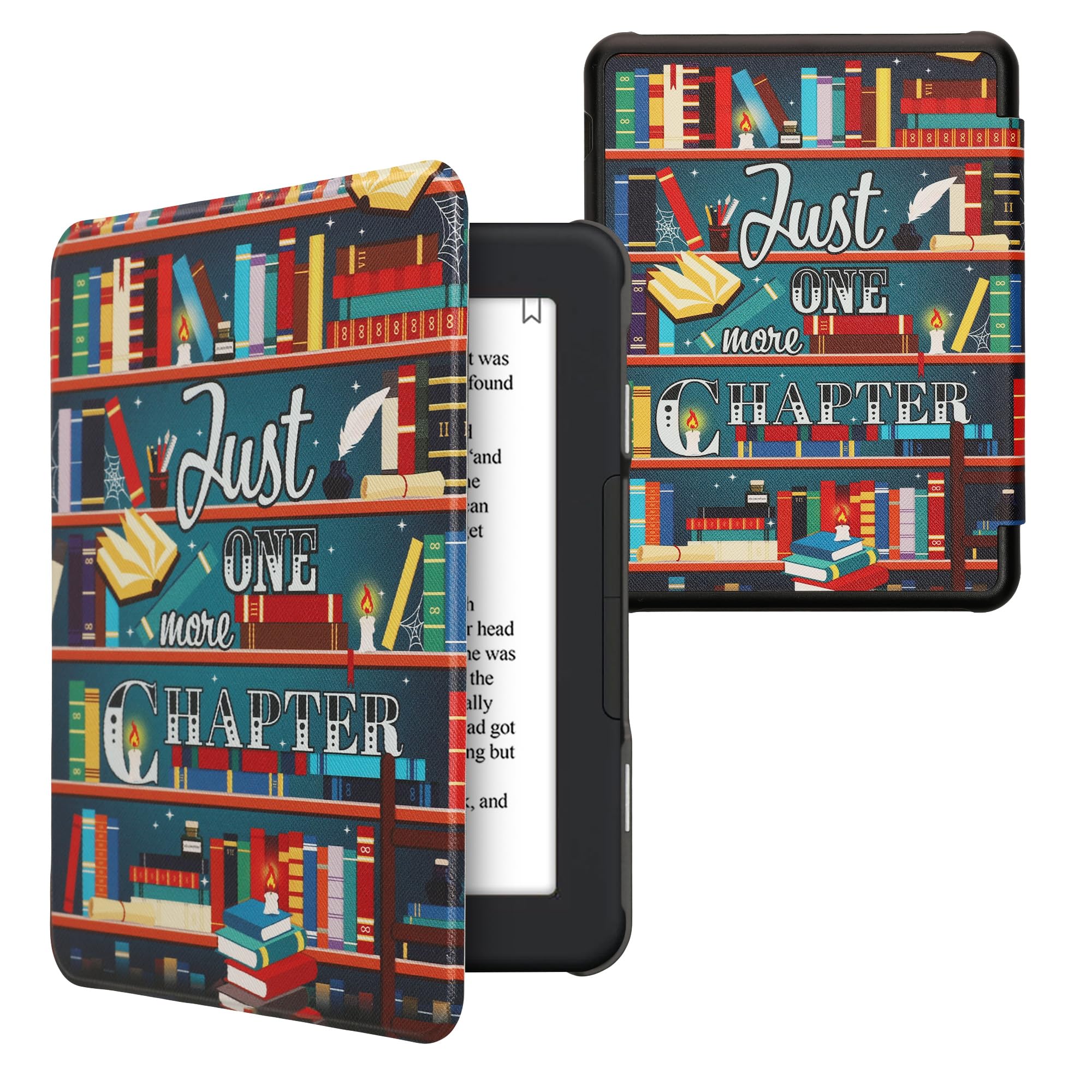Kwmobile Case Compatible With Barnes & Noble Nook Glowlight 4 Plus Case   Ereader Cover   Library Motto Multicolor