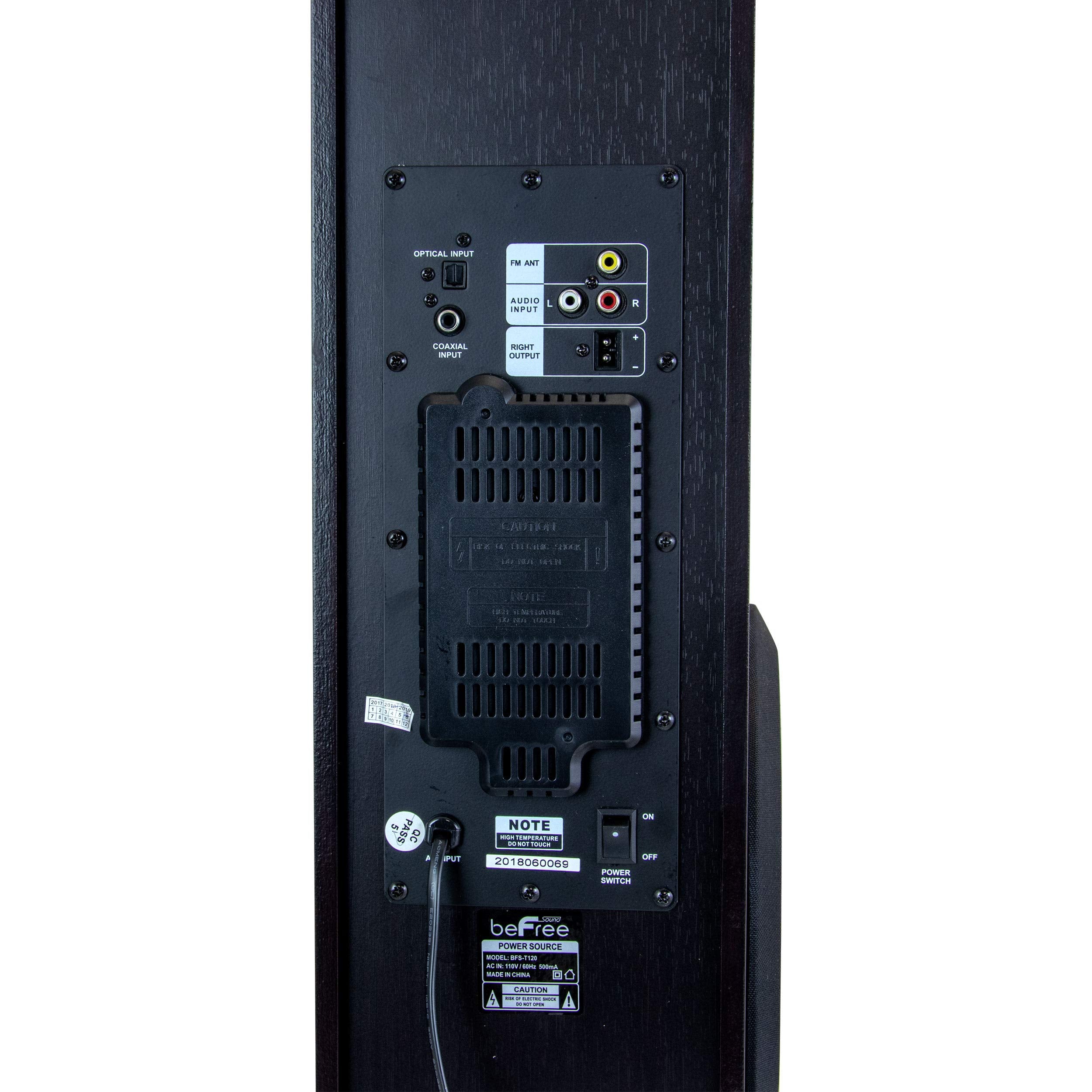 Befree Sound 2.1 Channel Bluetoothpowered Black Tower Speakers With Optical Input