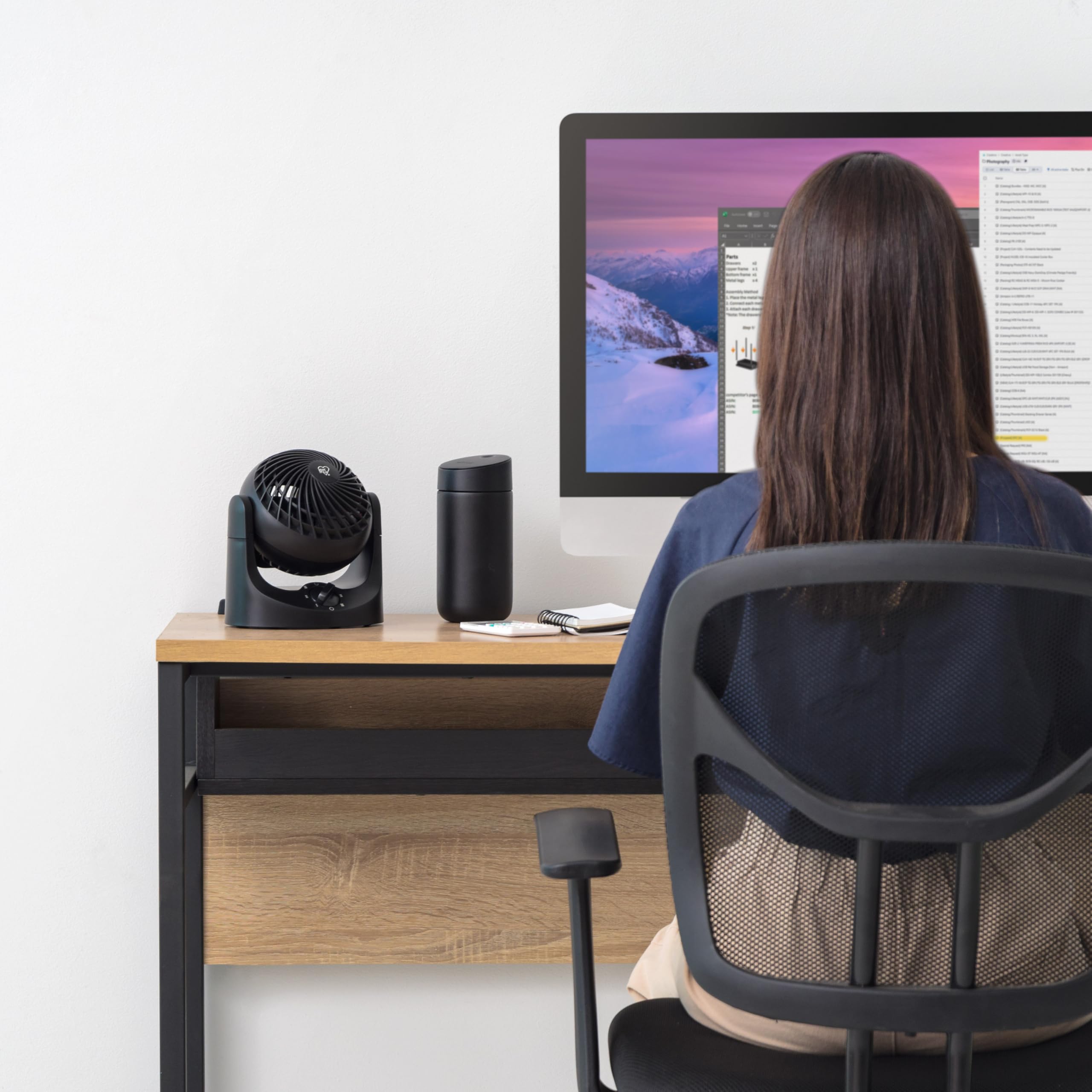 Iris Usa Woozoo Fan, Small Desk Fan, 3 Speeds, 32Ft Max Air Distance, Mini Fan 7 Inches, 112 Adjustable Tilt, 27.5 Db Low Noise,