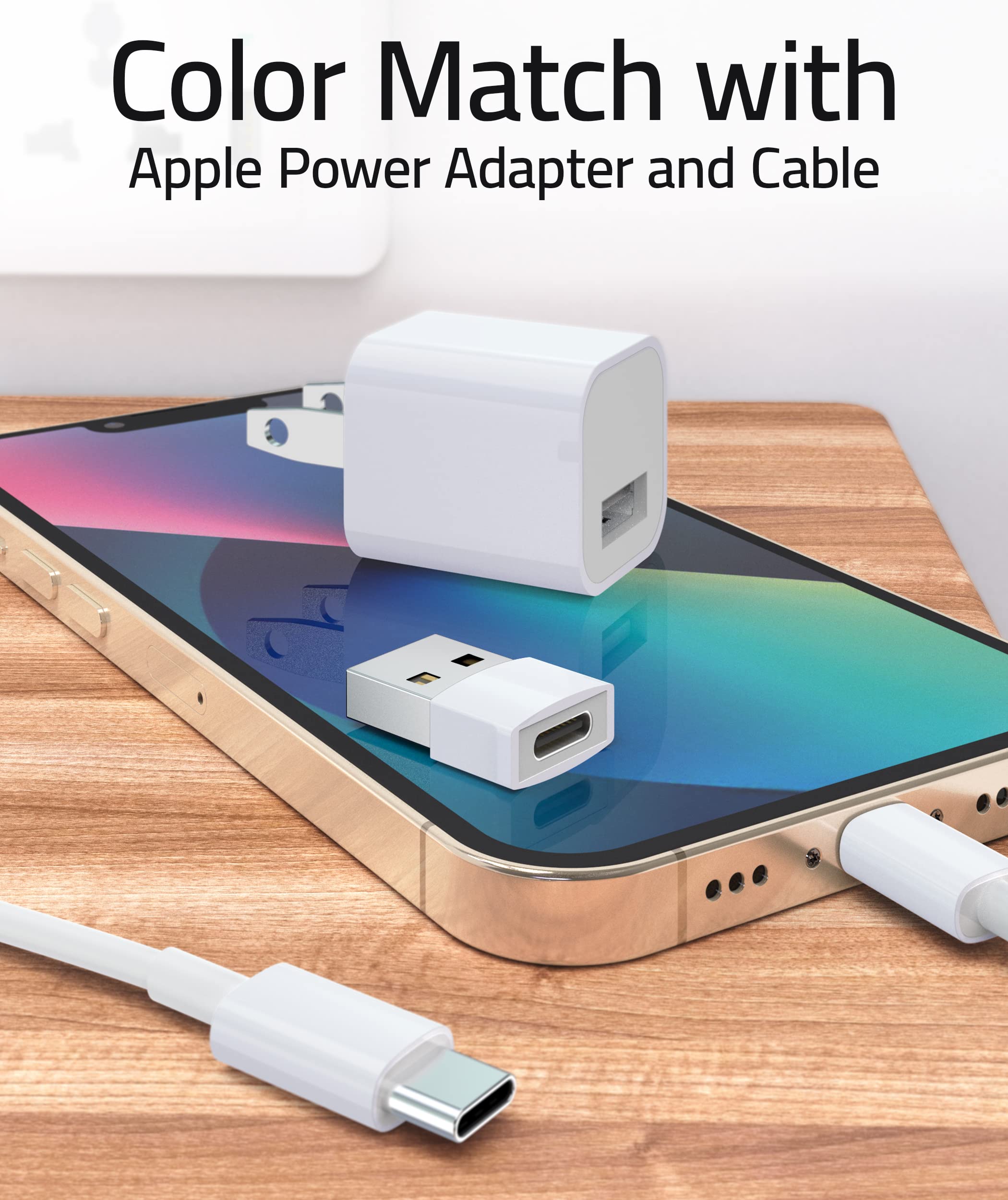 Syntech Usb To Usb C Adapter 4 Pack, Type C Female To Usb Male Converter Power Charger Cable Adapter Compatible With Magsafe App