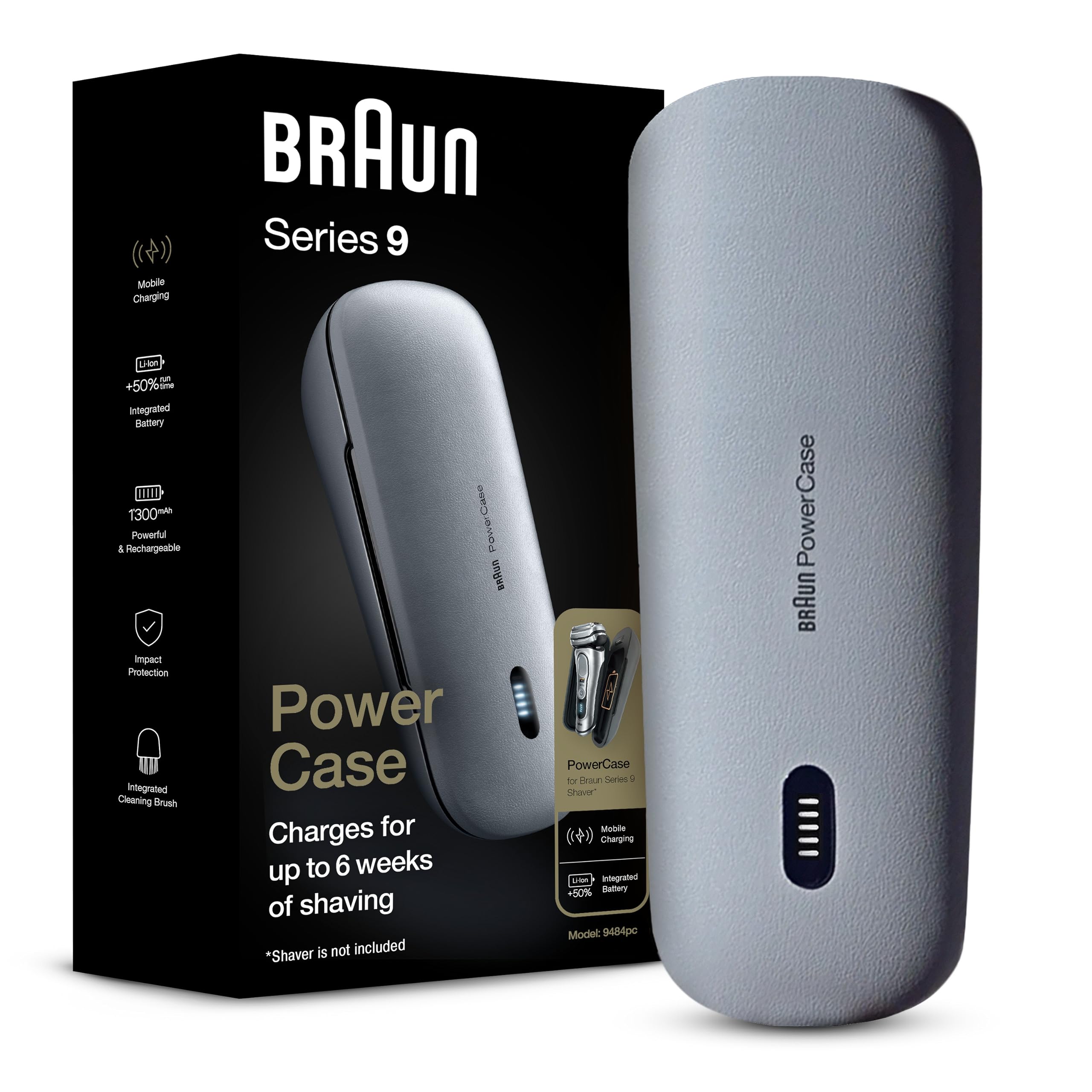 Braun Powercase For Electric Razors For Men, Compatible With Braun Series 9 Pro, Series 9 And Series 8 Electric Shavers, Portabl
