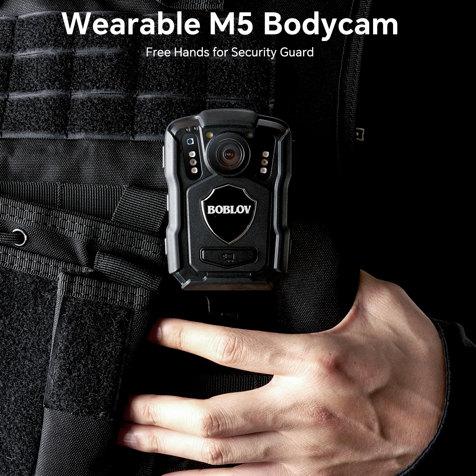Boblov M5 2K Police Body Camera, Gps Enabled &1440P Body Mounted Cam, 128G Body Cam Built In 4200Mah Battery,15Hours Record, Ip6