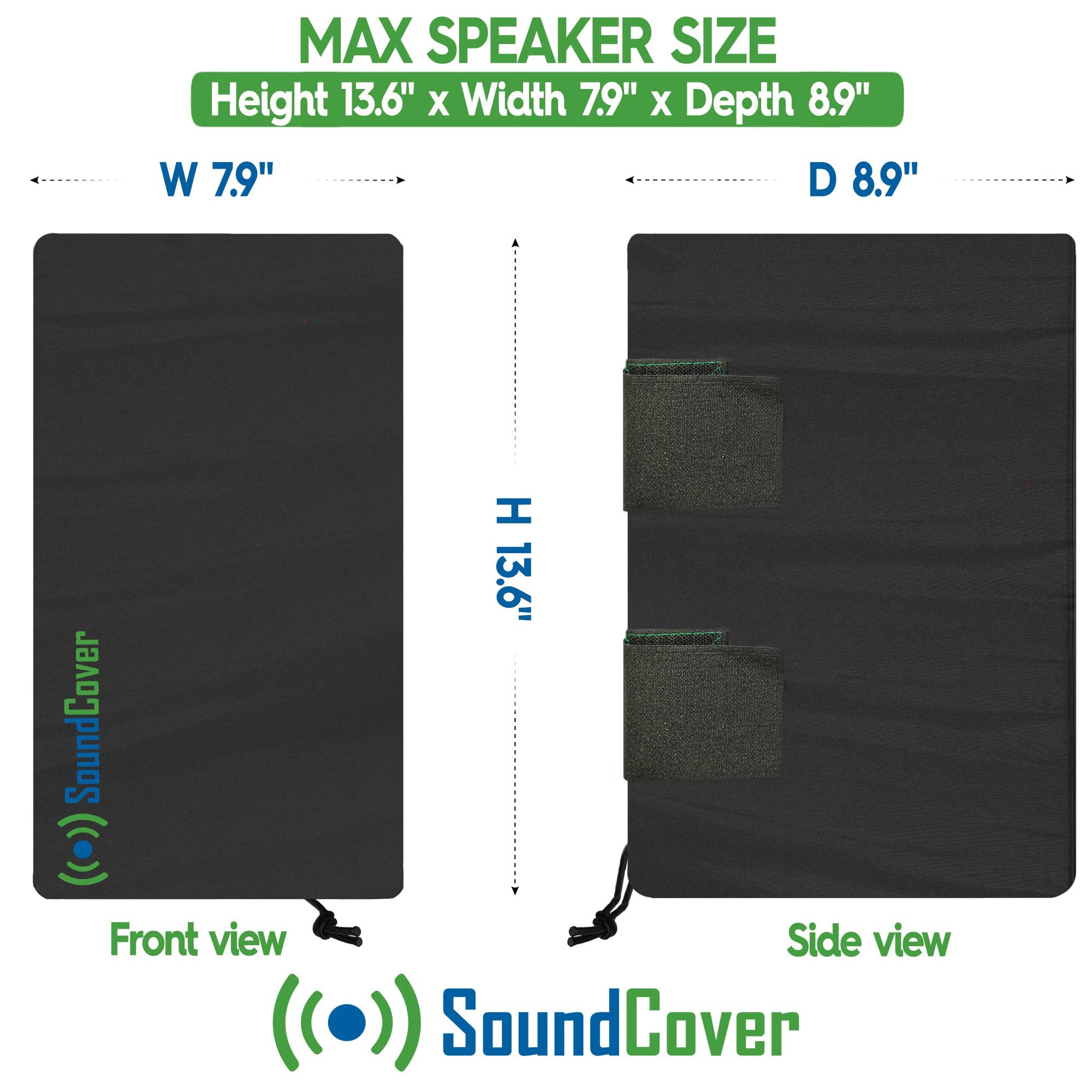 Outdoor Speaker Covers: Black, Medium Size (H 13.6'' X W 7.9'' X D 8.9''), Compatible With Yamaha Aw294, Definitive Technology A