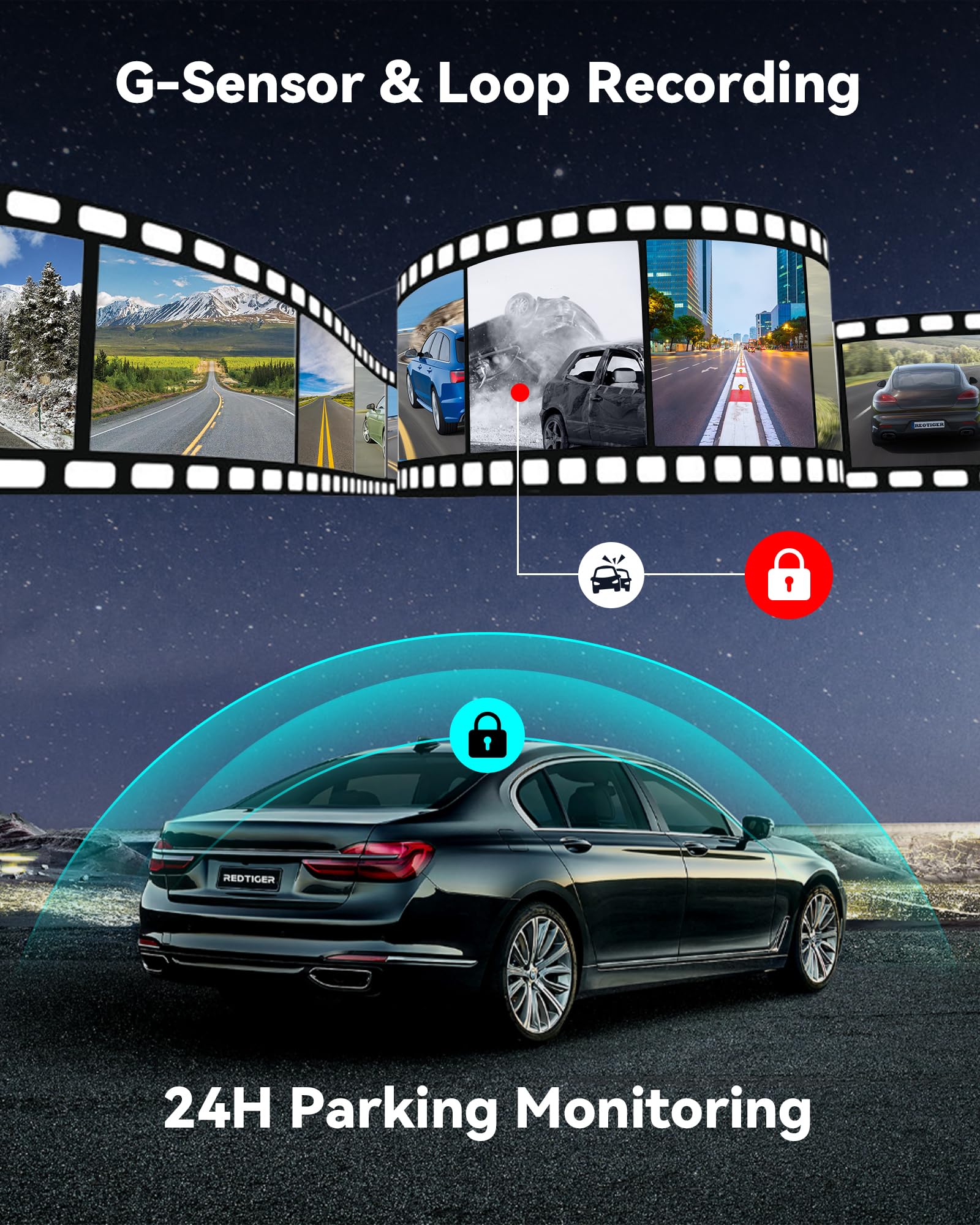 Redtiger Dash Cam For Cars,4K Uhd 2160P Car Camera Front, Wi Fi Gps,3.18 '' Lcd Screen,Night Vision,170 Wide Angle,Wdr,24H Parki