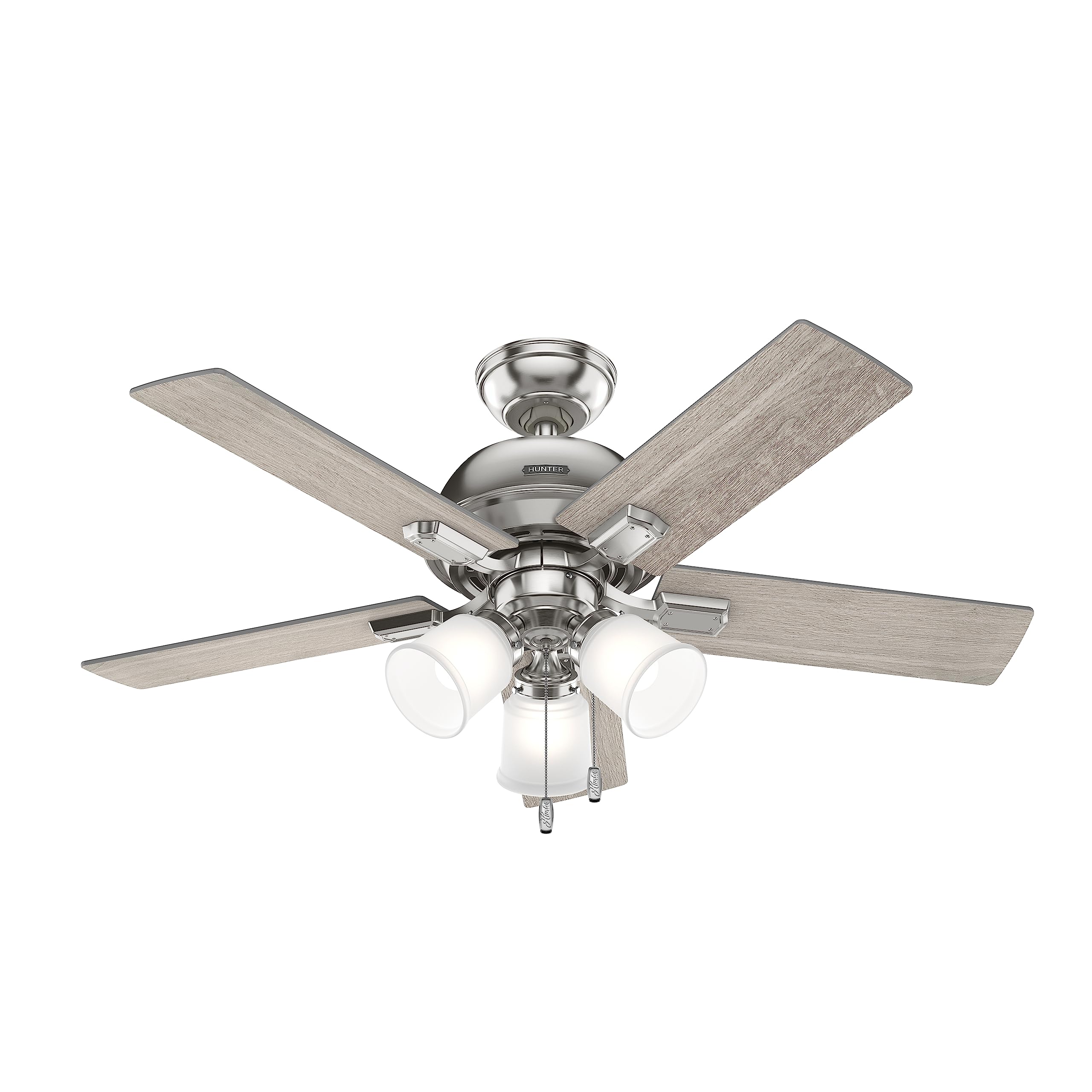 Hunter 44 inch Indoor Ceiling Fan with LED Lights - Ceiling Fan with Pull Chain, For Bedroom or Living Room, Standard Mount, No