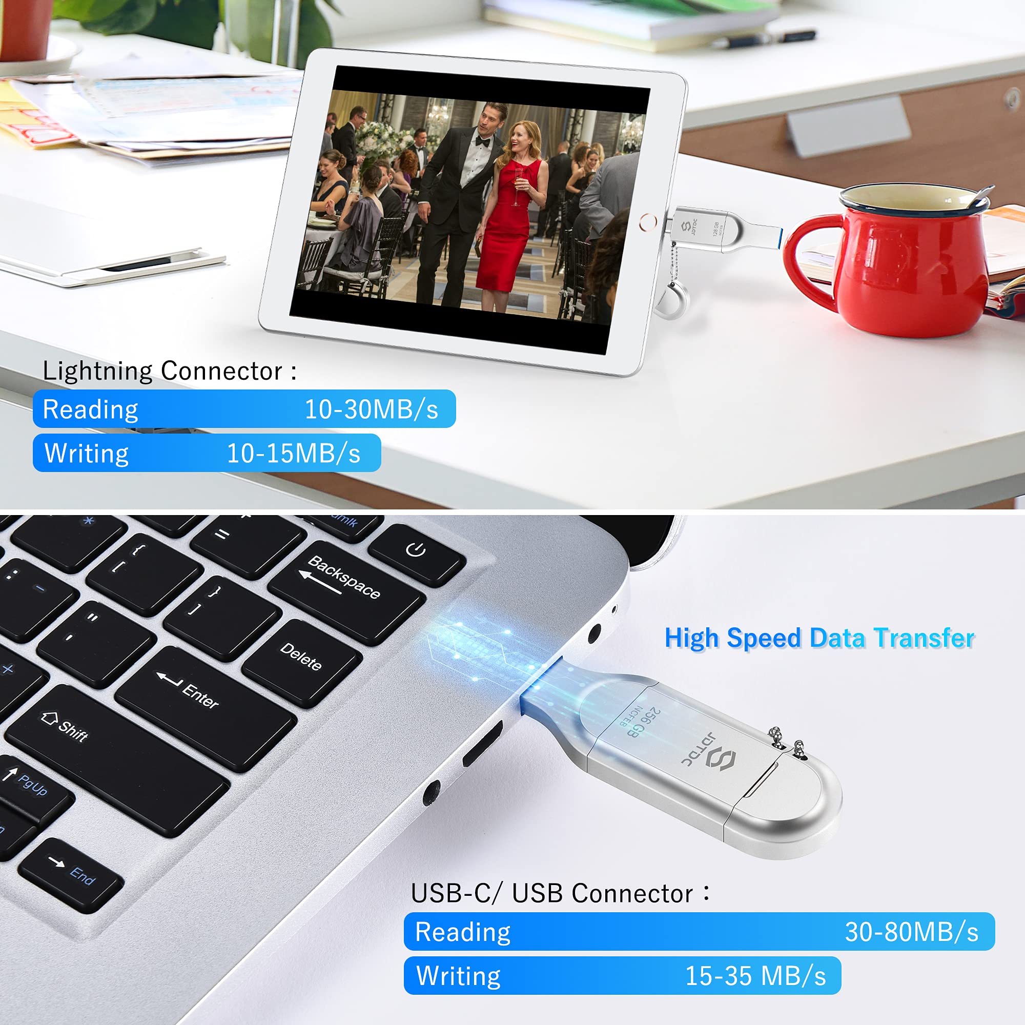 Jsl Jdtdc Mfi Certified 512Gb Photo Stick For Iphone 15/14/13/12 Usb C Flash Drive External Storage Stick For Iphone Thumb Drive