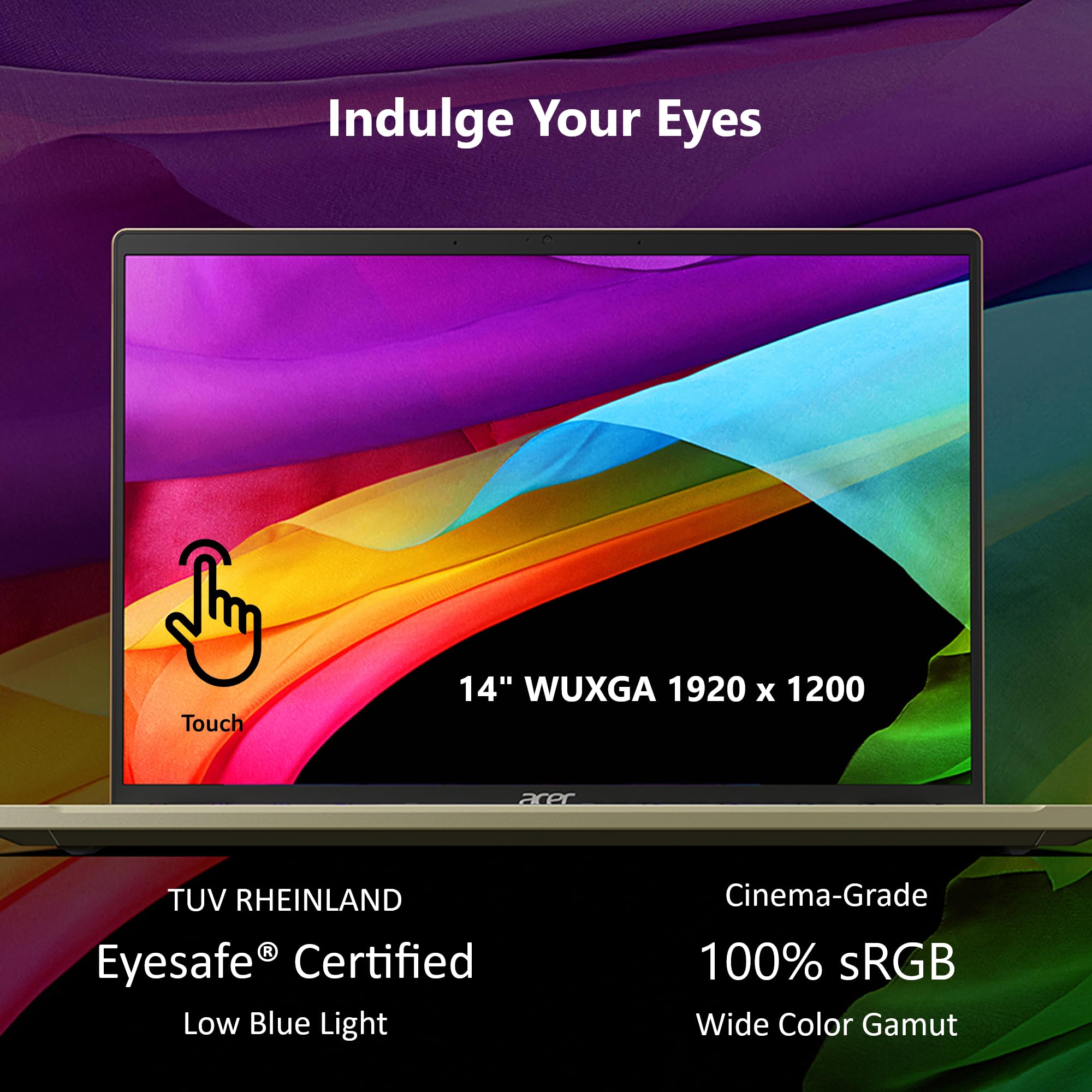 Acer Swift Go Intel Evo Thin & Light Premium Laptop 14'' 1920X1200 100% Srgb Touch Screen Display Intel Core I7 1355U Intel Iris