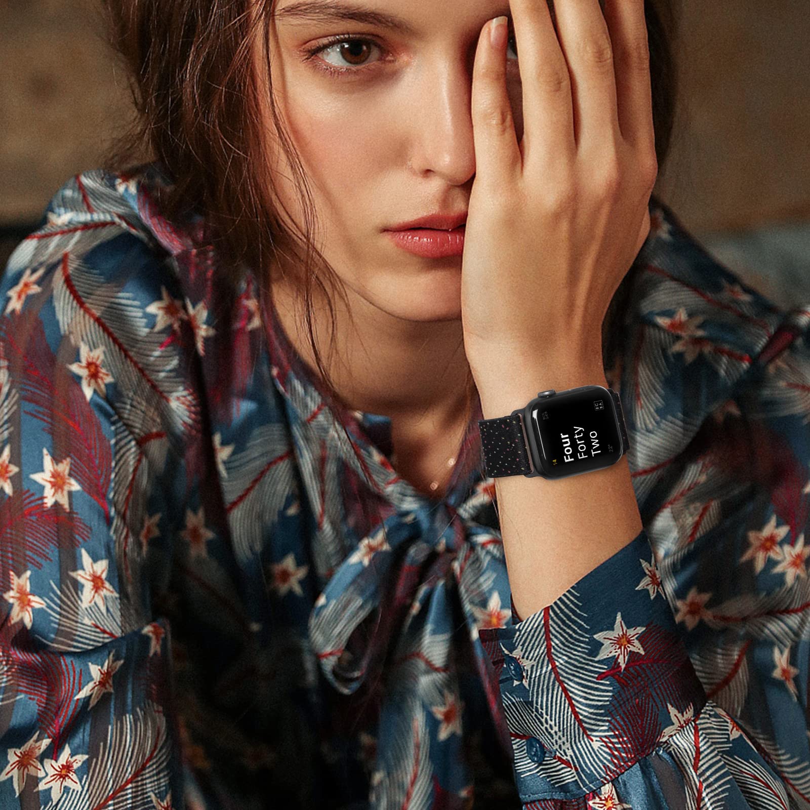 Enjiner Stretchy Nylon Solo Loop Bands Compatible With Apple Watch 38Mm 40Mm 41Mm 42Mm 44Mm 45Mm 49Mm Ultra Iwatch Series 8 7 Se