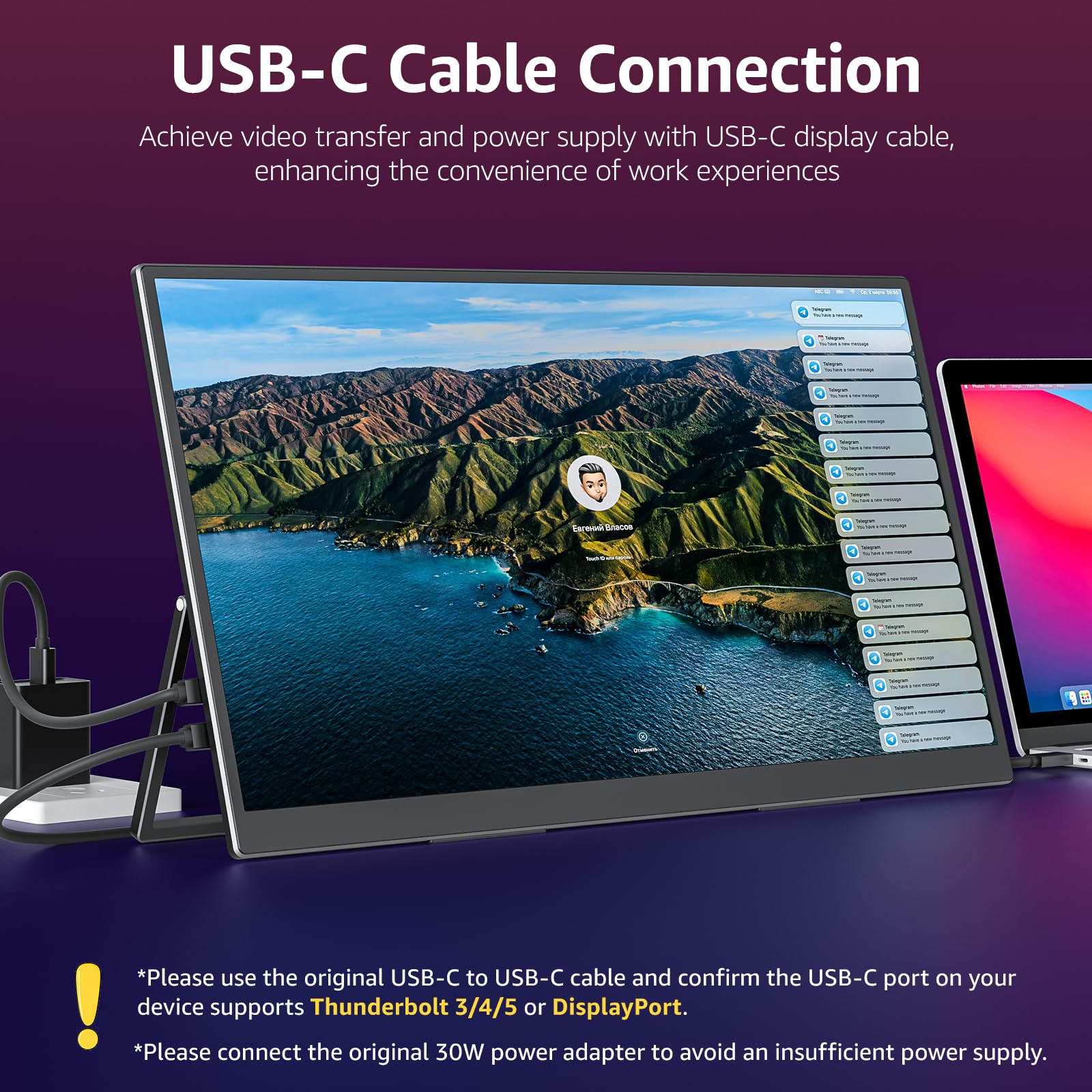 Visionowl Large Portable Monitor-18.5 Inch Computer Gaming Display 100Hz 125% Srgb Fhd 1080P Usb-C Hdmi Ips Screen For Laptop Ma