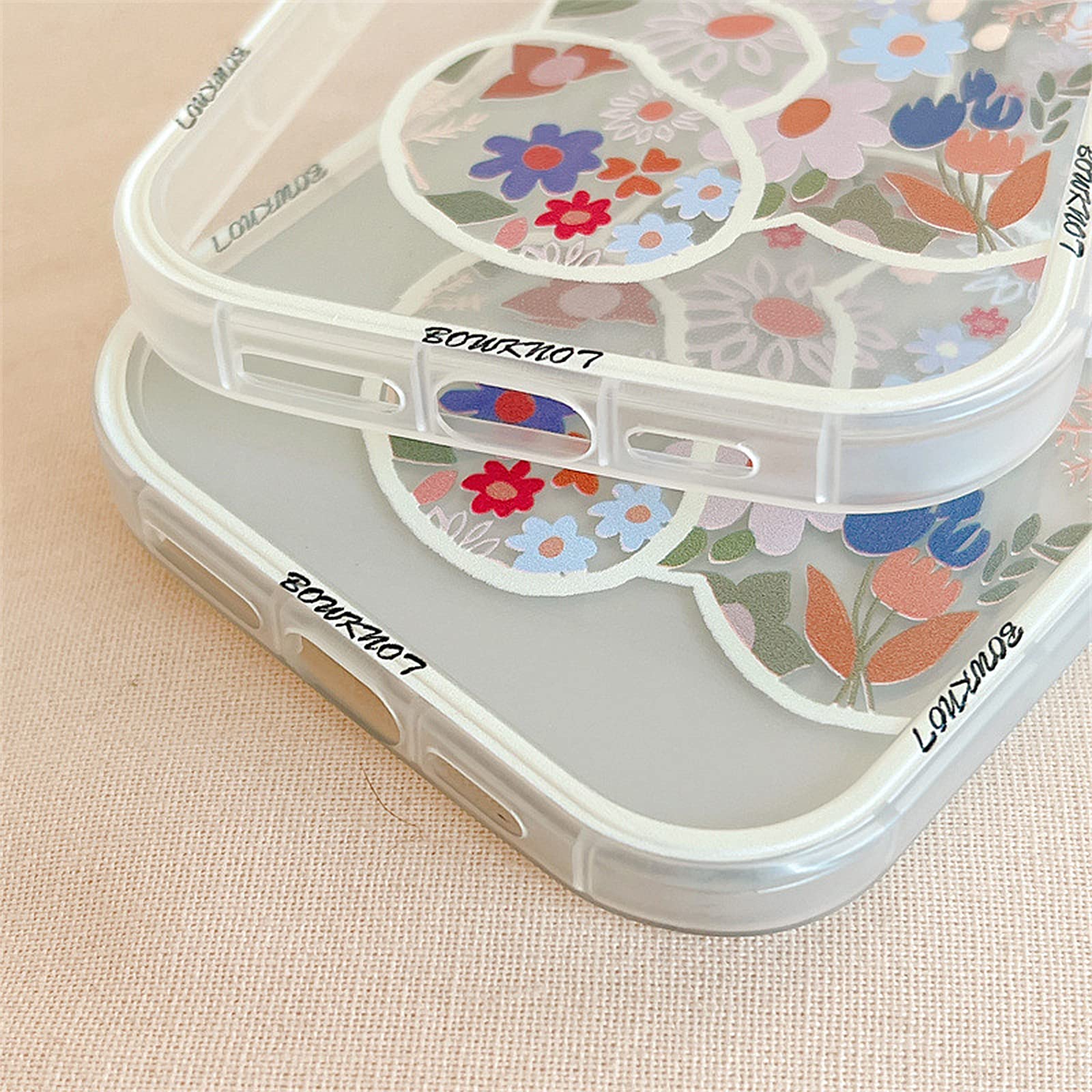 Aitipy Compatible With Iphone 13 Pro Case, Cute Flowers Floral Bear Cover With Lovely Wrist Strap Bracelet Chain For Girls Women