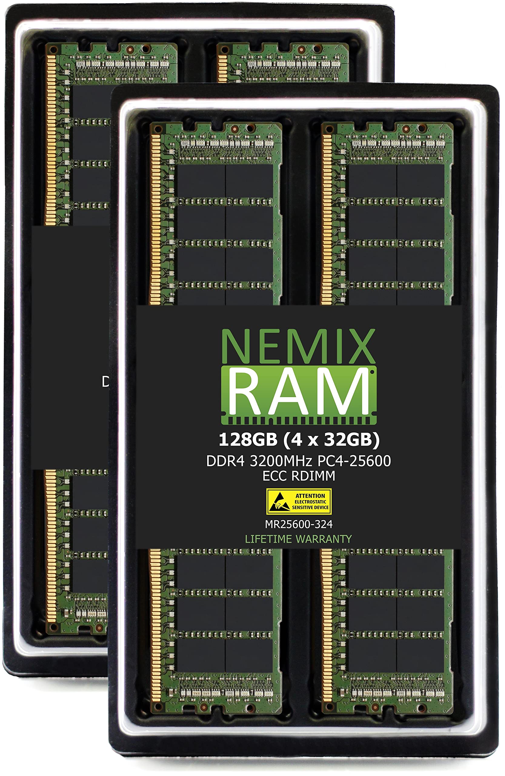 Nemix Ram 128Gb (4X32Gb) Ddr4 3200 Pc4 25600 Ecc Rdimm Registered Server Memory Upgrade For Poweredge Xr12 Rack Server