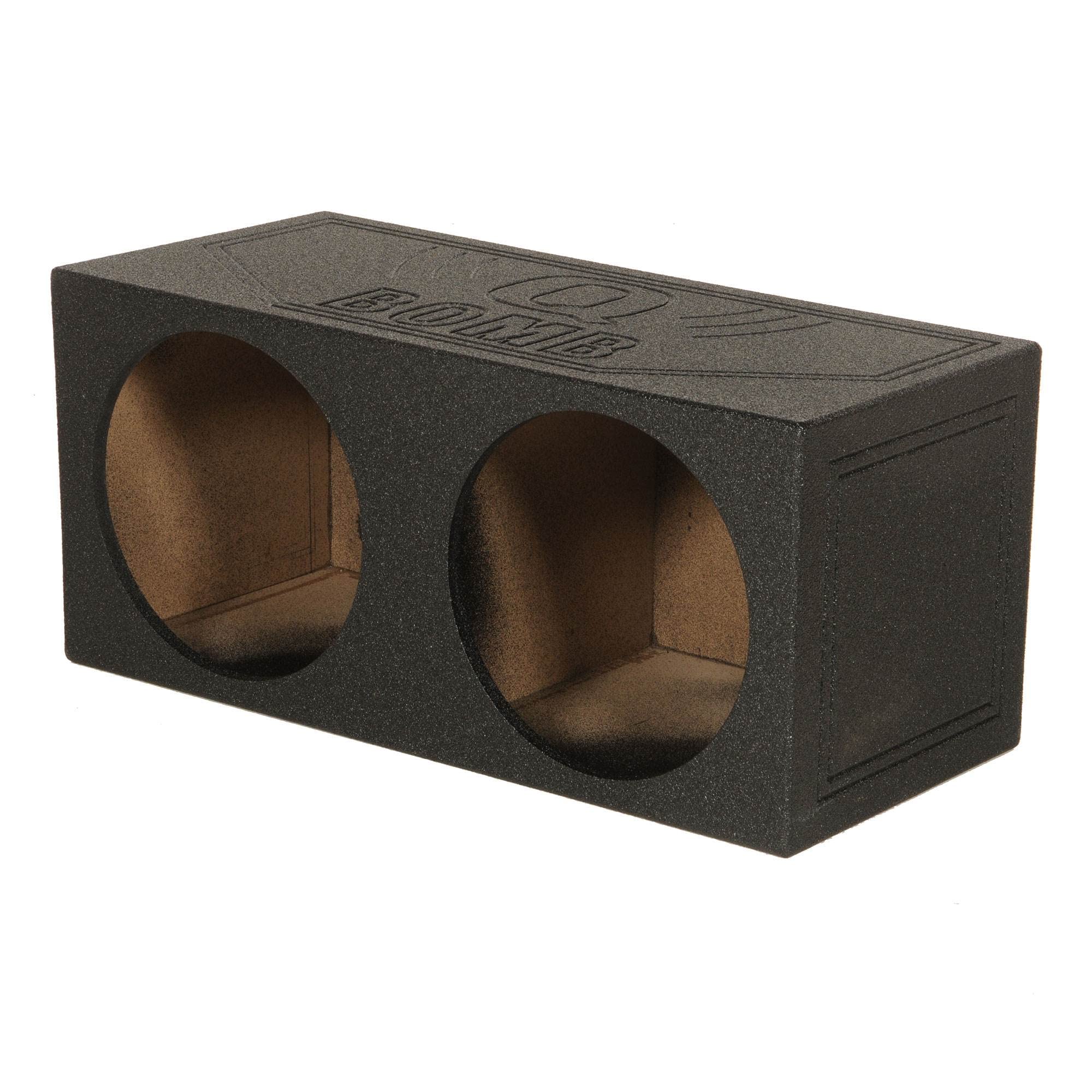 Q Power QBomb QBOMB12S Dual 12" Sealed Subwoofer Box - Black, 30 x 12 x 13.25 inches, Durable Bedliner Spray Finish