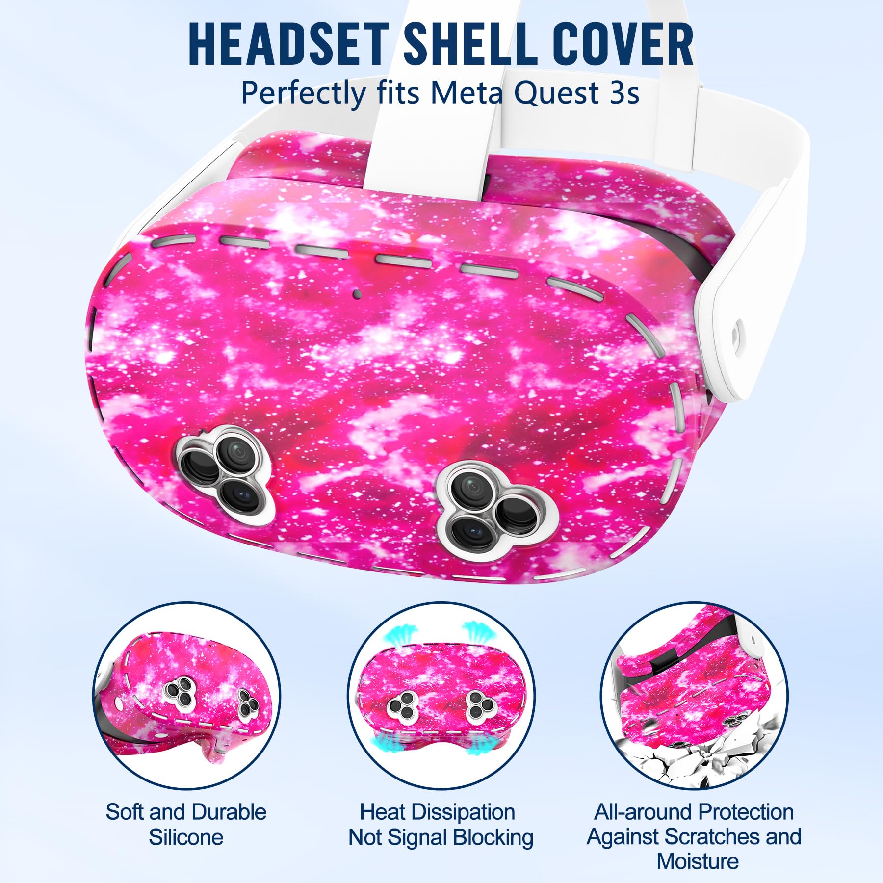 Silicone Cover Set Compatible With Meta/Oculus Quest 3S Accessories - Thumbnail 2