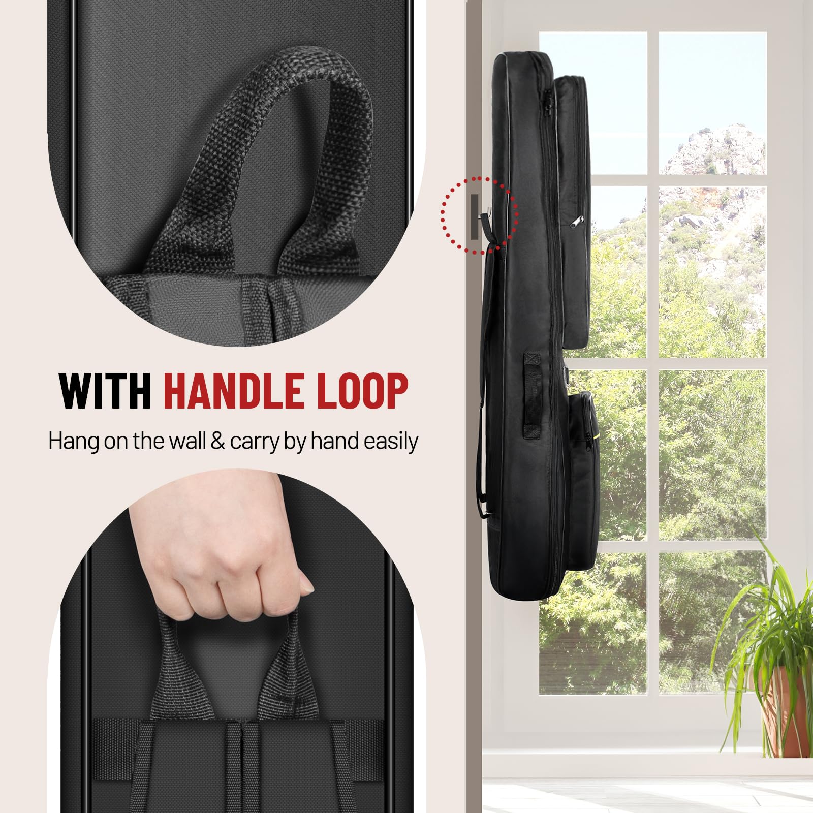 Cahaya Acoustic Guitar Case: Gig Bag Soft Padded 41 In Water-Resistent Guitar Backpack With Back Handle Loop And Large Top Pocke