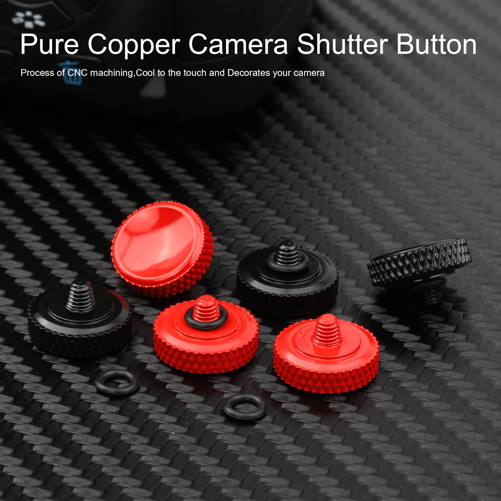 Yullmu Camera Shutter Button (2 Pack/Red&Black) 12Mm Pure Copper Soft Shutter Release Button For Fuji Fujifilm Xt30 X100V X100F