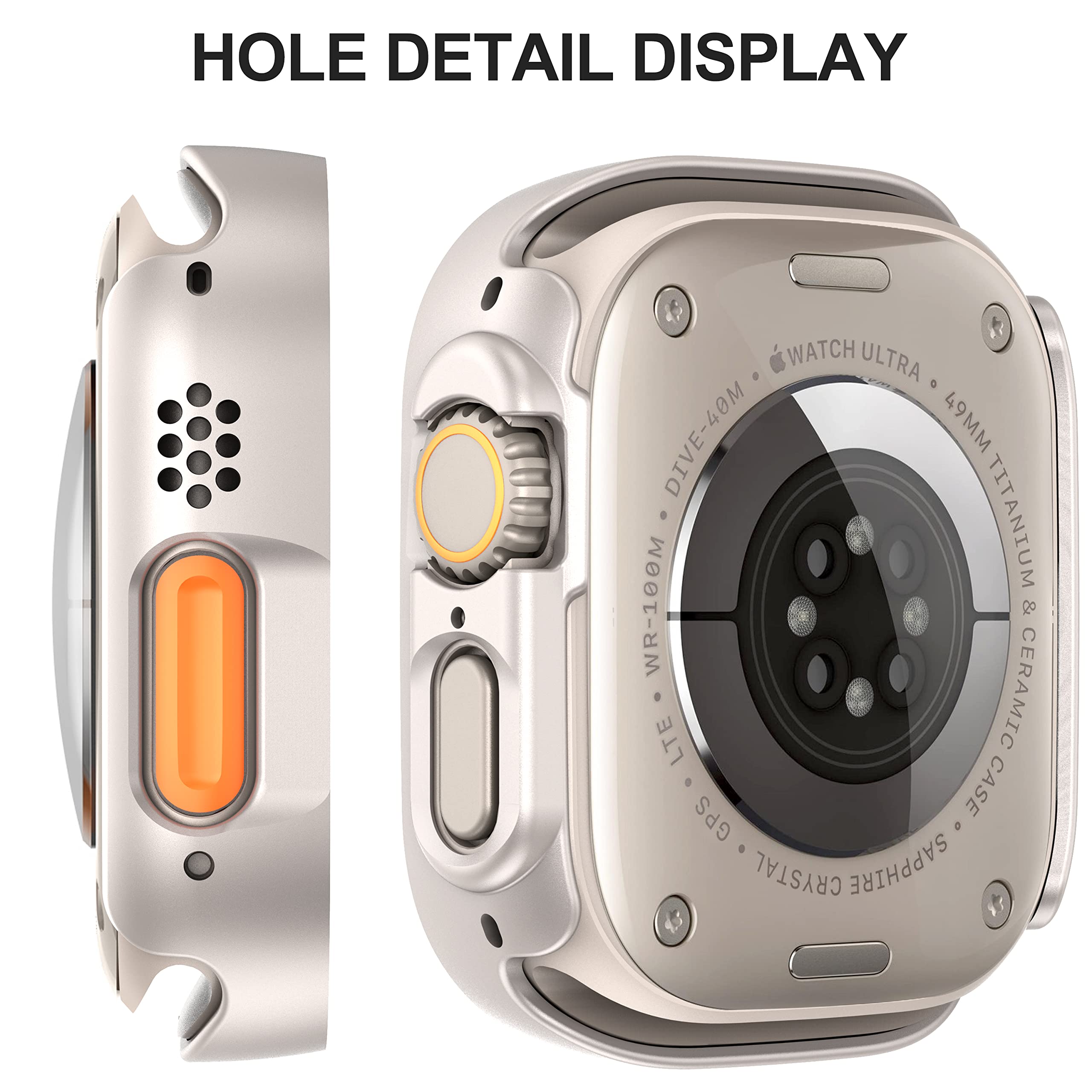 Diruite 2 Pack For Apple Watch Ultra/Ultra 2 49Mm Pc All Around Screen Protector Case, Tempered Glass Screen Protector Case Ultr