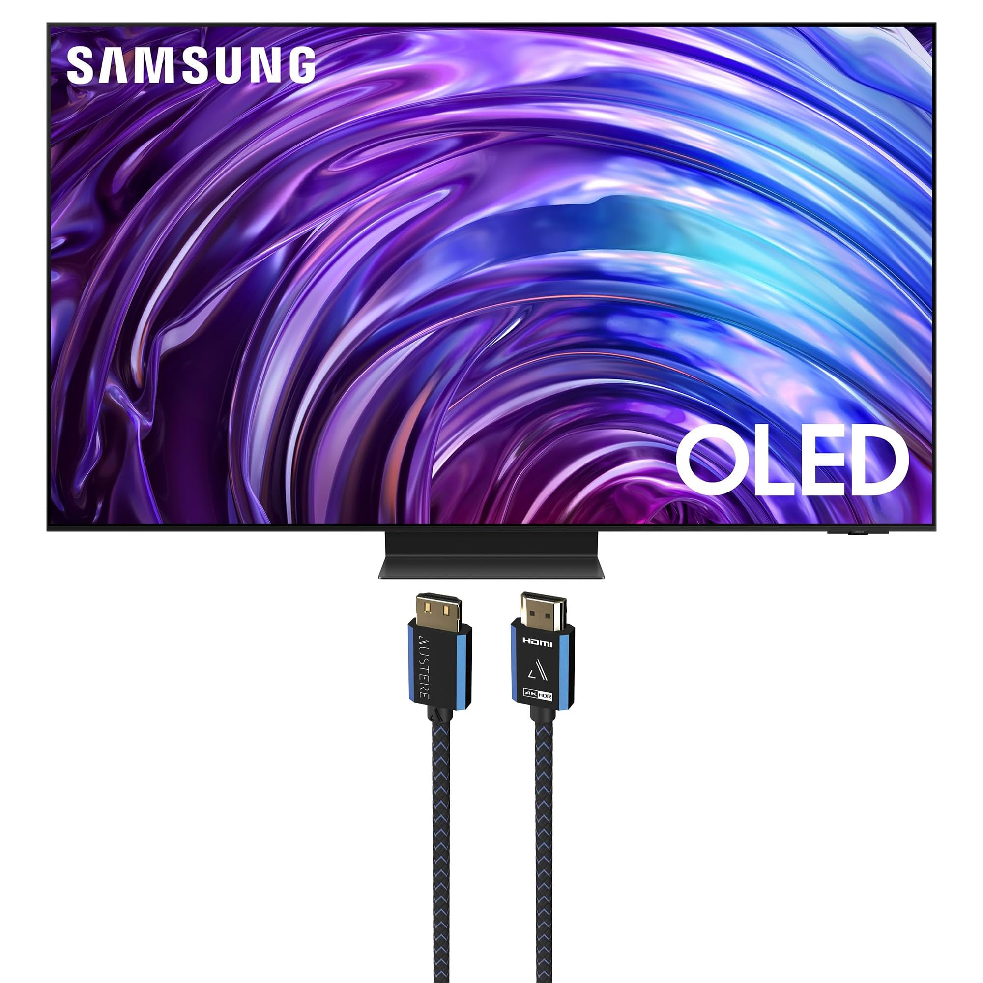 Samsung QN55S95DAFXZA 55 Inch OLED 4K Smart TV with Dolby Atmos and an Austere 5S-4KHD2-2.5M V-Series 2.5m Premium 4K HDR HDMI B