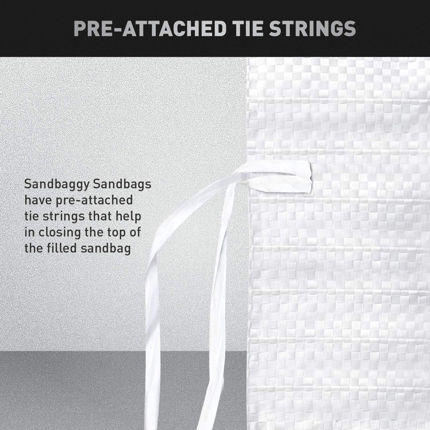 Sandbaggy Sandbags | Size: 14'' X 26'' | White Color | Military Grade | Protects Homes & Businesses From Flooding | Sand Bags Tr