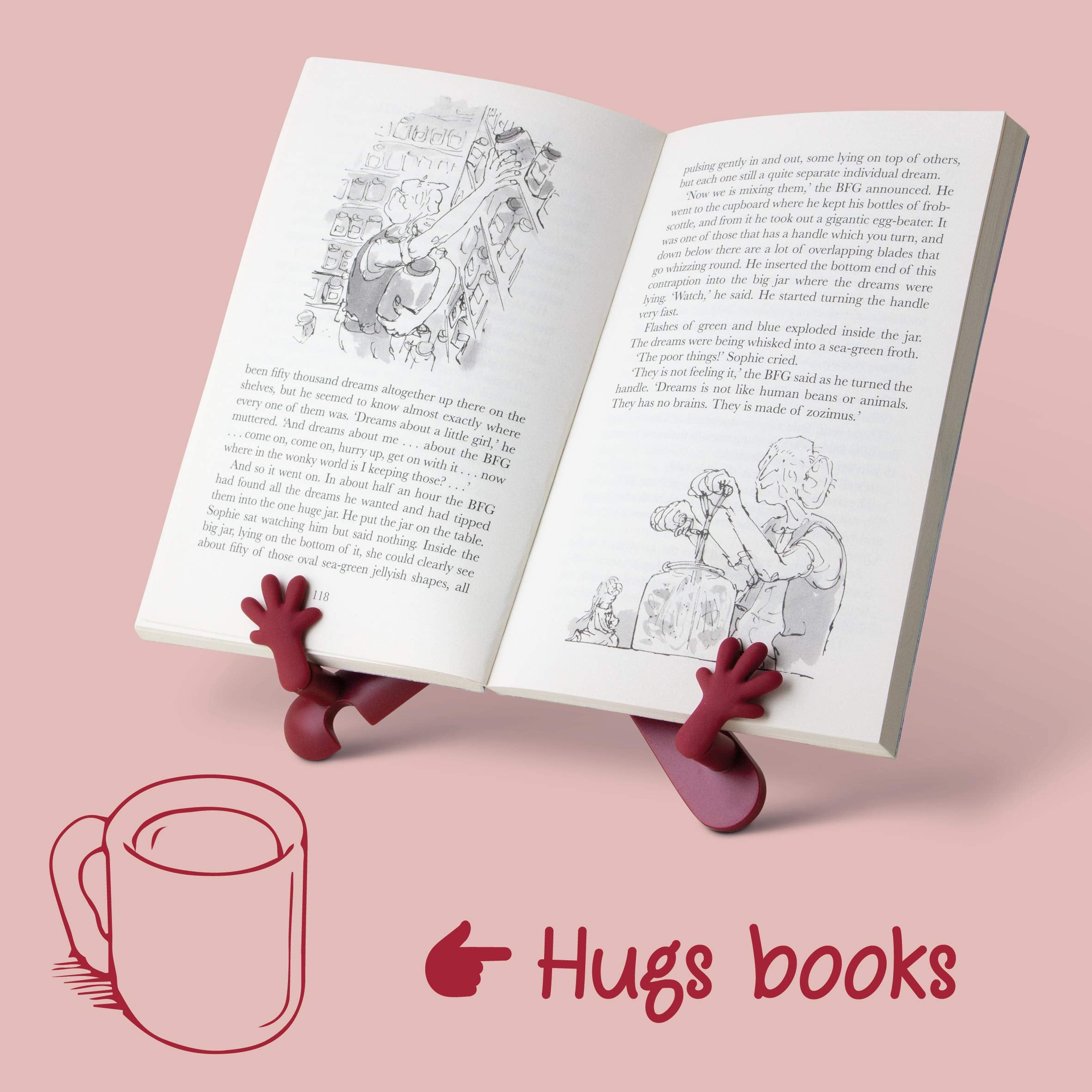 If The Hands Stand, Hands Free Reading Tablet & Book Holder   Scarlet