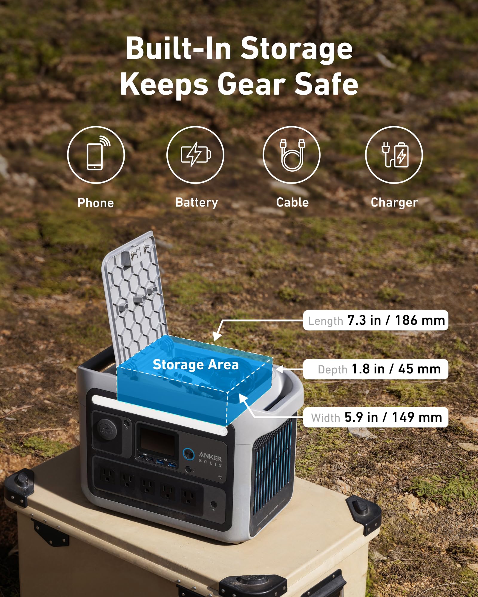 Anker Solix C800 Portable Power Station With 200W Solar Panels, 1200W (Peak 1600W) Solar Generator, Full Charge In 58 Min, 768Wh