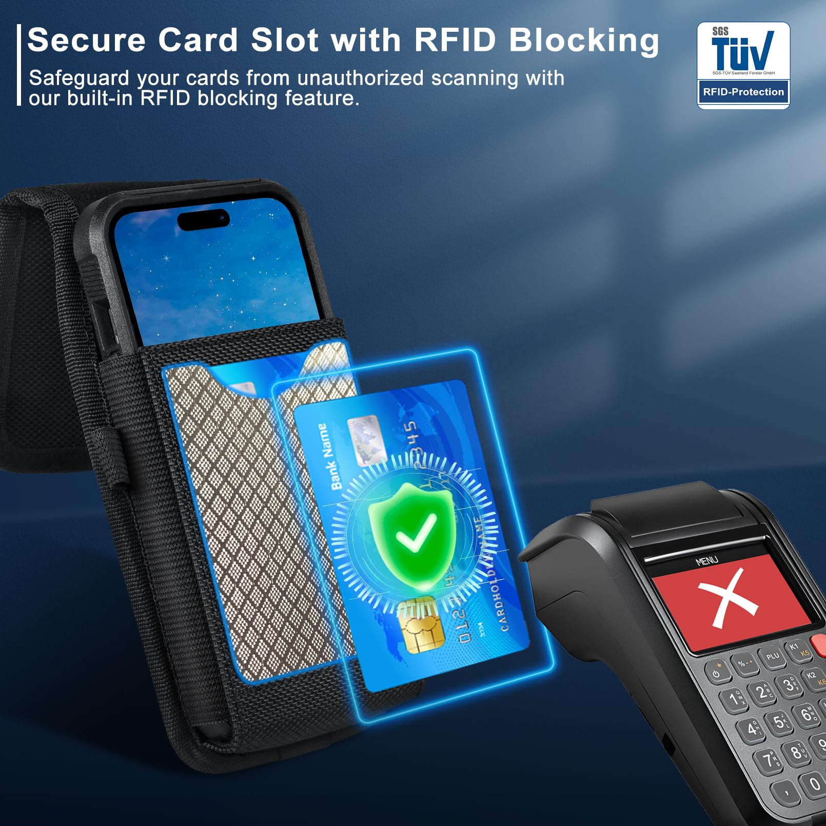 Ykooe Cell Phone Holster Compatible With Samsung Galaxy S25/S24/S23/S22/S21/S20 Ultra, Pixel 8/7 Pro, Belt Clip And Card Holder,