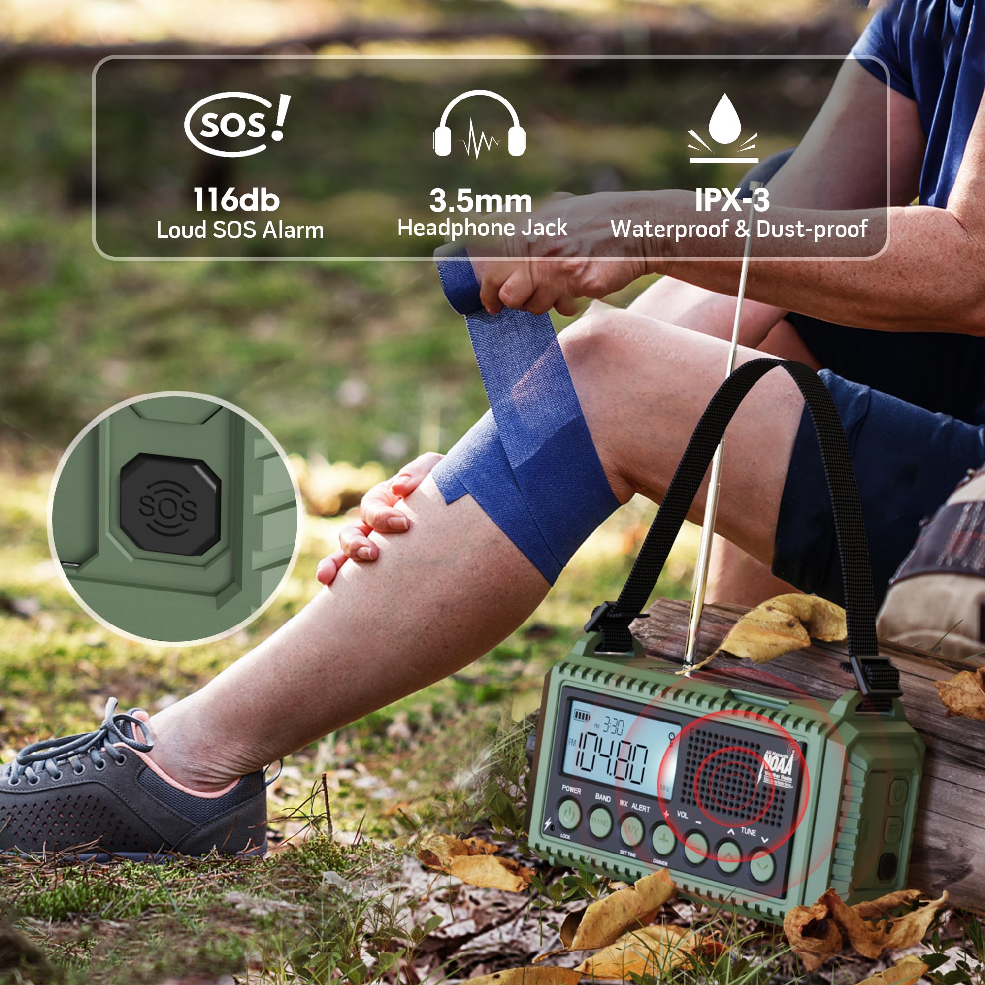 12000 Emergency Radio, Noaa Weather Radio With Am/Fm/Noaa/Sw,Sos Battery Operated Radio,5 Way Powered Emergency Hand Crank Radio