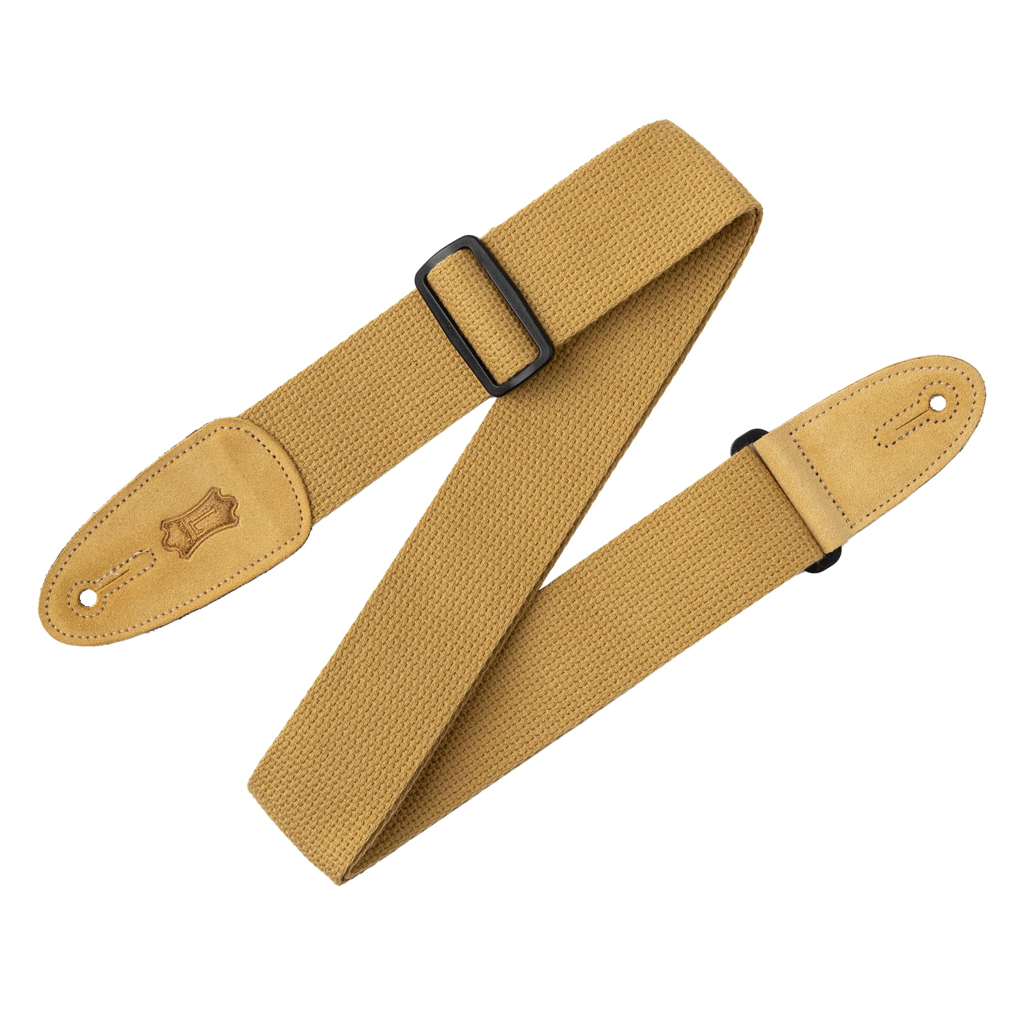 Levys Leathers 2 Cotton Guitar Strap with Suede Ends and Triglide Adjustment. Adjustable to 58; Tan (MC8TAN)