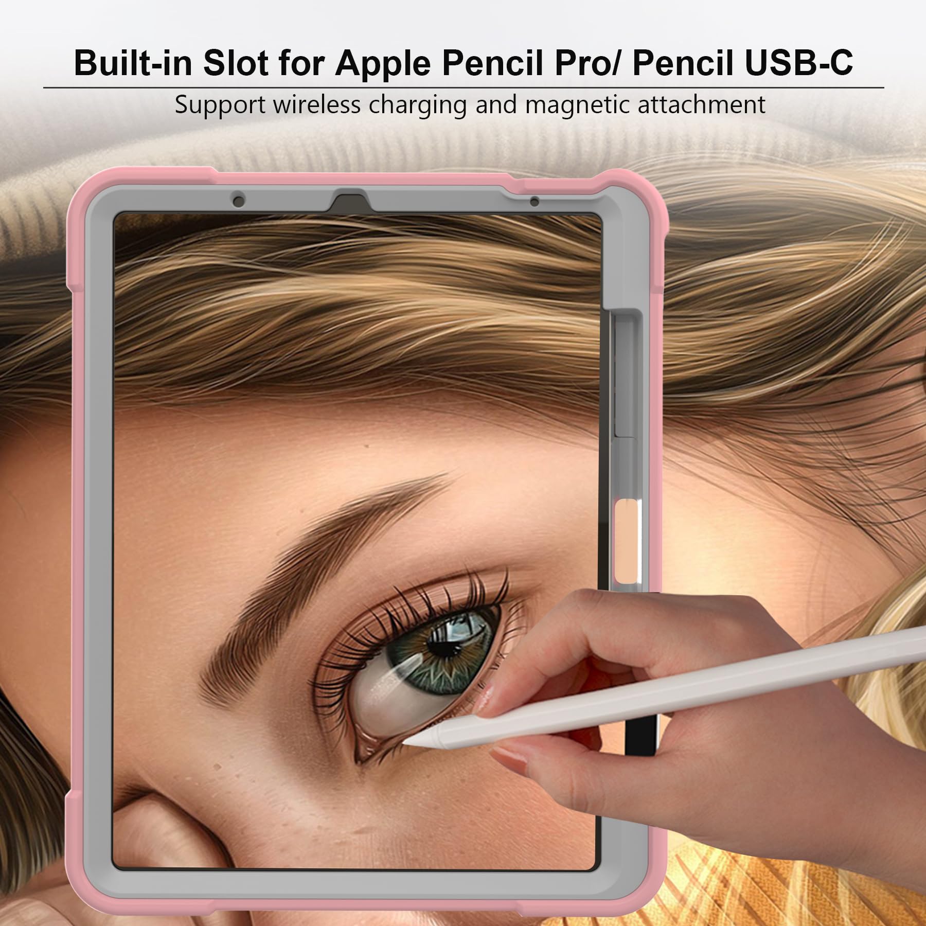 Rantice Case For Ipad Air 13 Inch M2 (2024), Hybrid Shockproof Rugged Drop Protective Case With Kickstand & Pencil Holder For Ip