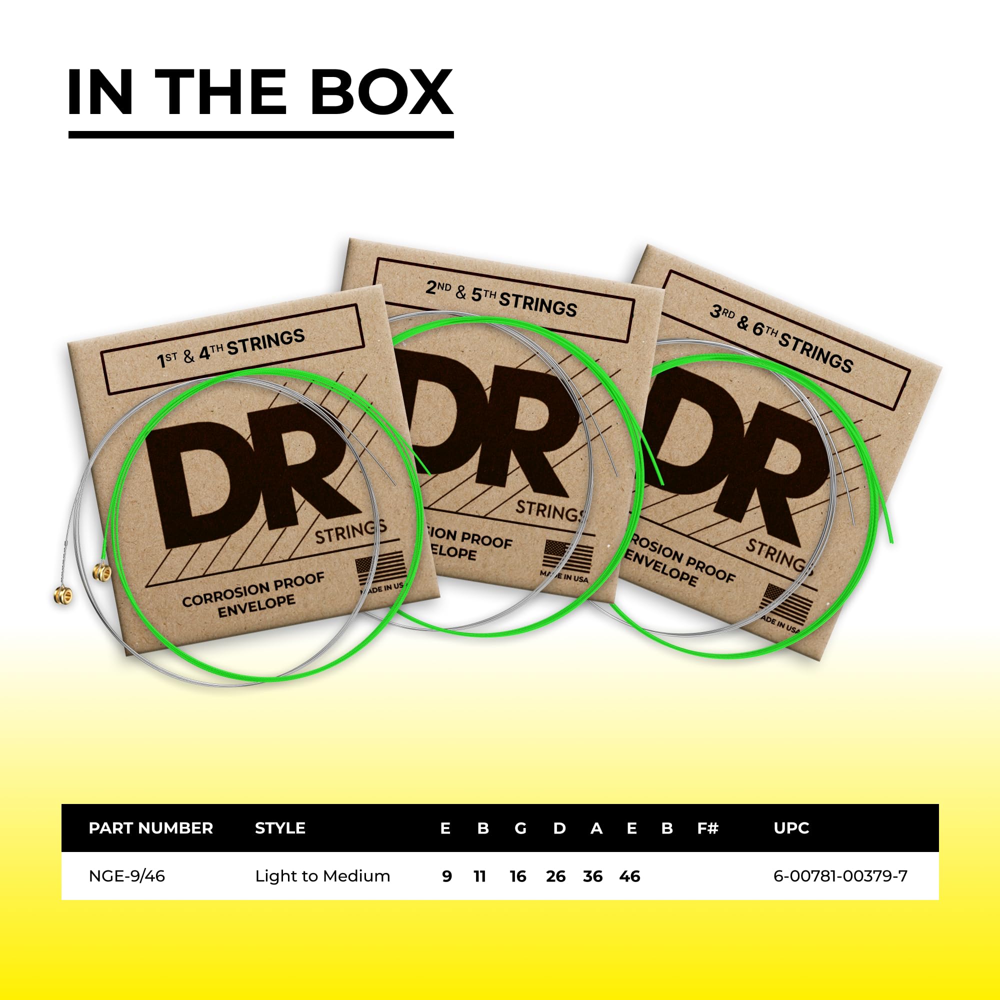 Dr Strings Hi Def Neon Electric Guitar Strings (Nge 946)