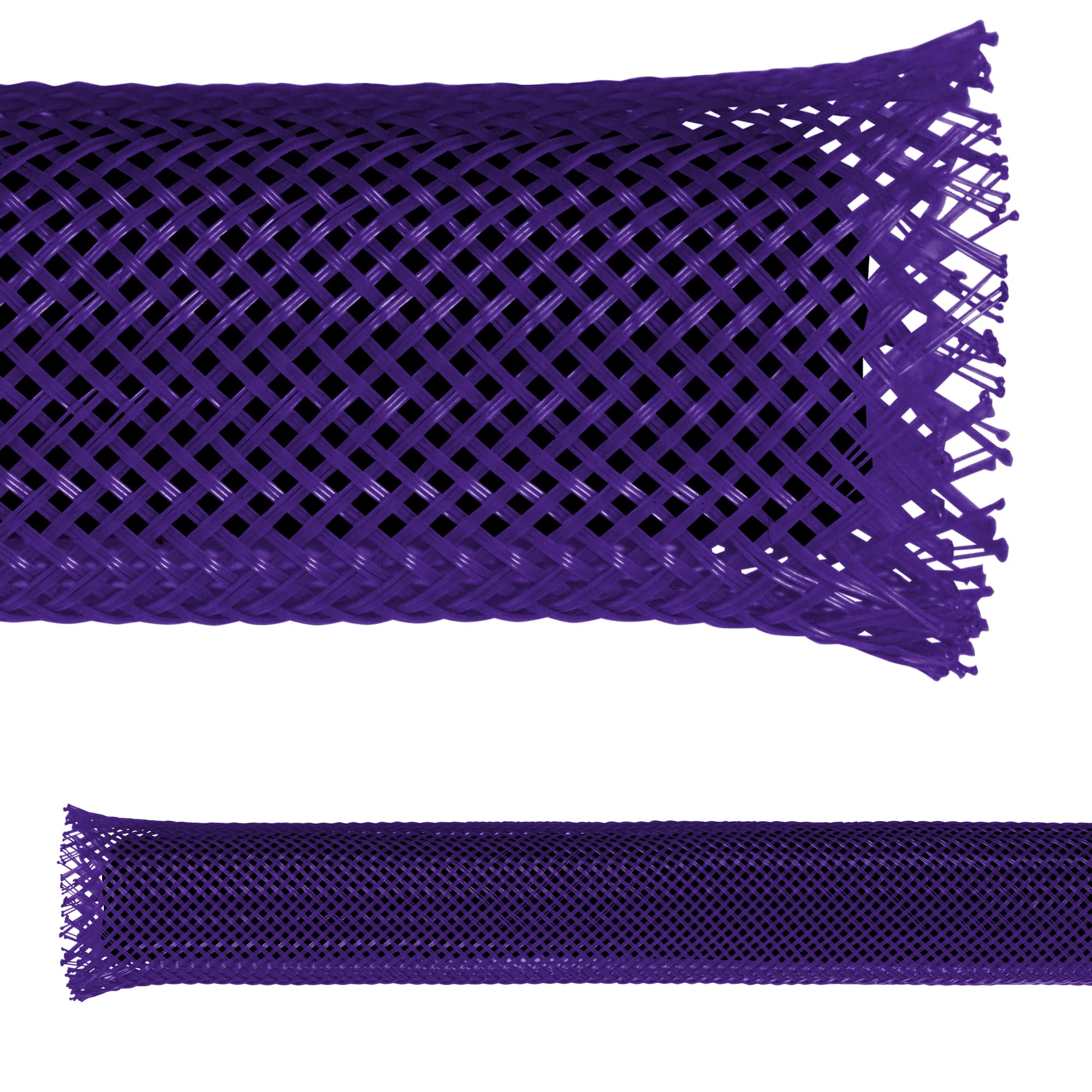 Electriduct 1/2'' Pet Expandable Braid Sleeving Flexible Wire Mesh Sleeve   25 Feet   Purple