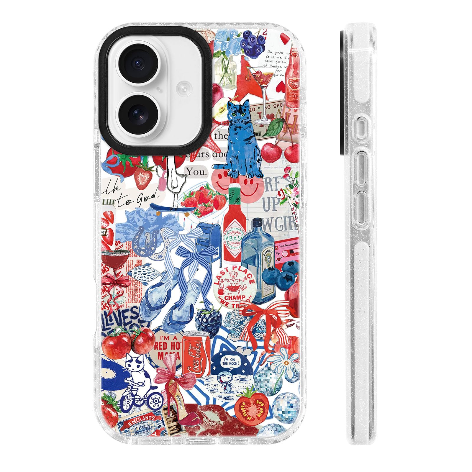 ChiCs-Flaura for iPhone 16 Plus Case [Military-Grade Drop Protection/Whimsical Soft TPU Protective/Camera Protection/for Women &