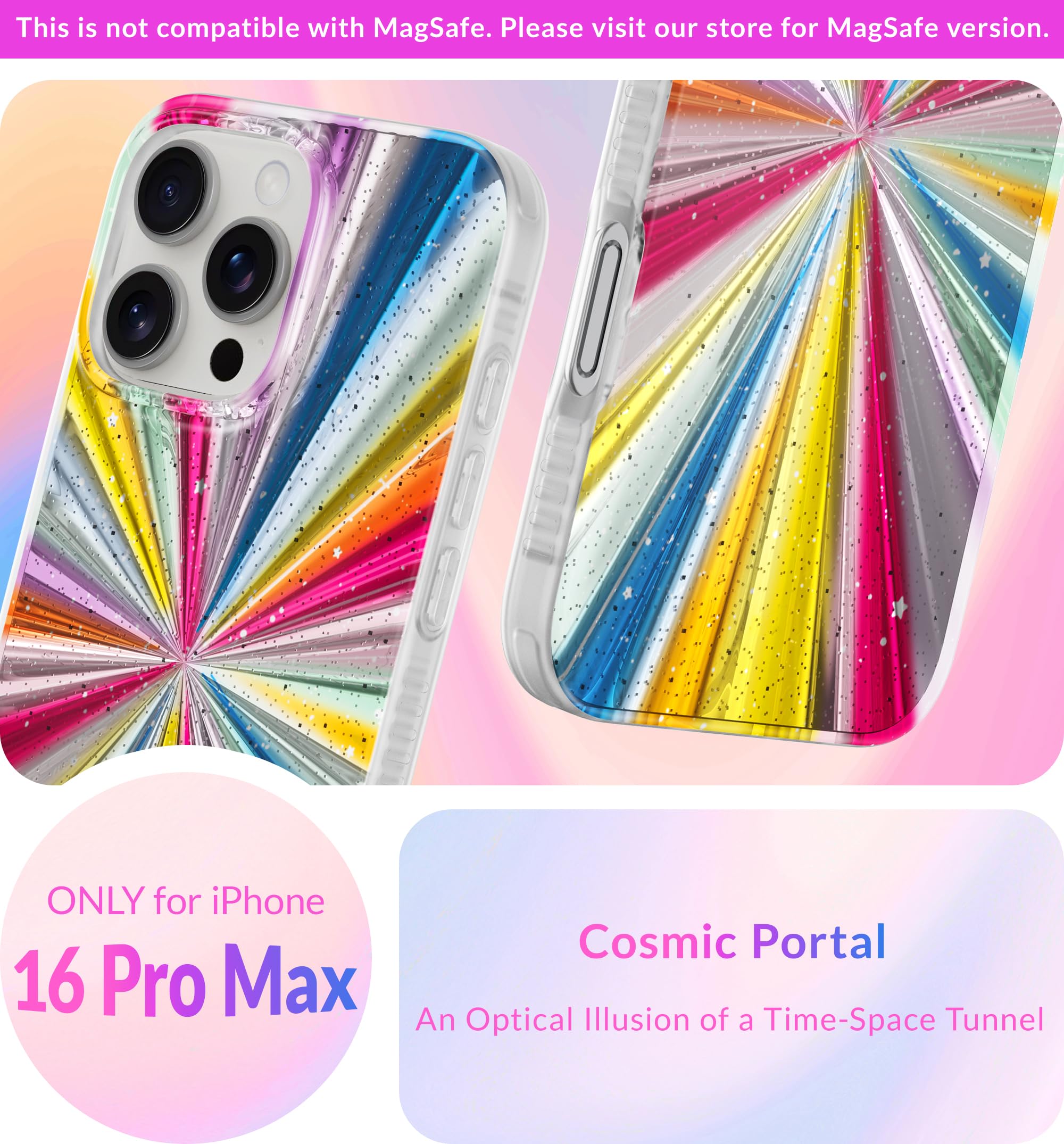 Lonli Hue   For Iphone 16 Pro Max Case   Cosmic Portal Phone Case   [360 Shock Absorbent Bumper]   Cute, Unique And Aesthetic Ph