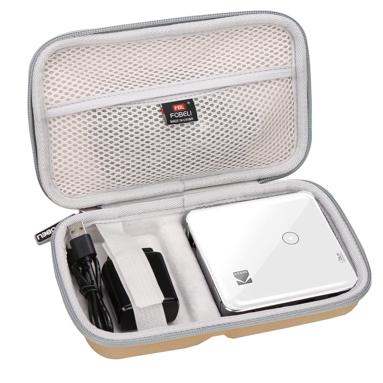 FBLFOBELI EVA Hard Storage Carrying Case for KODAK Luma 150 Ultra Mini Pocket Pico Projector (Khaki)