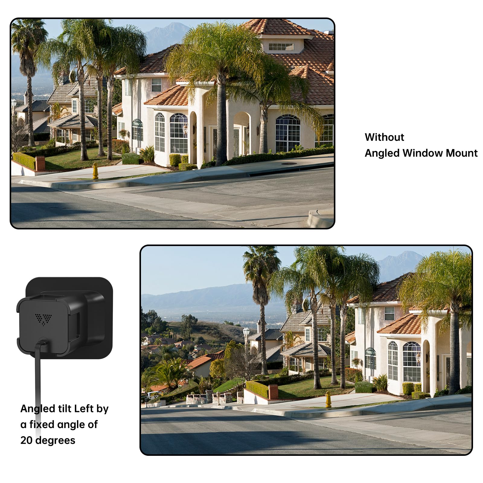 Msaff Window Mount For Wyze Cam V3/V3 Pro/V4, Angle Tilt (Up/Down/Left/Right), No Screws, No Reflections, Damage Free, Glass Win