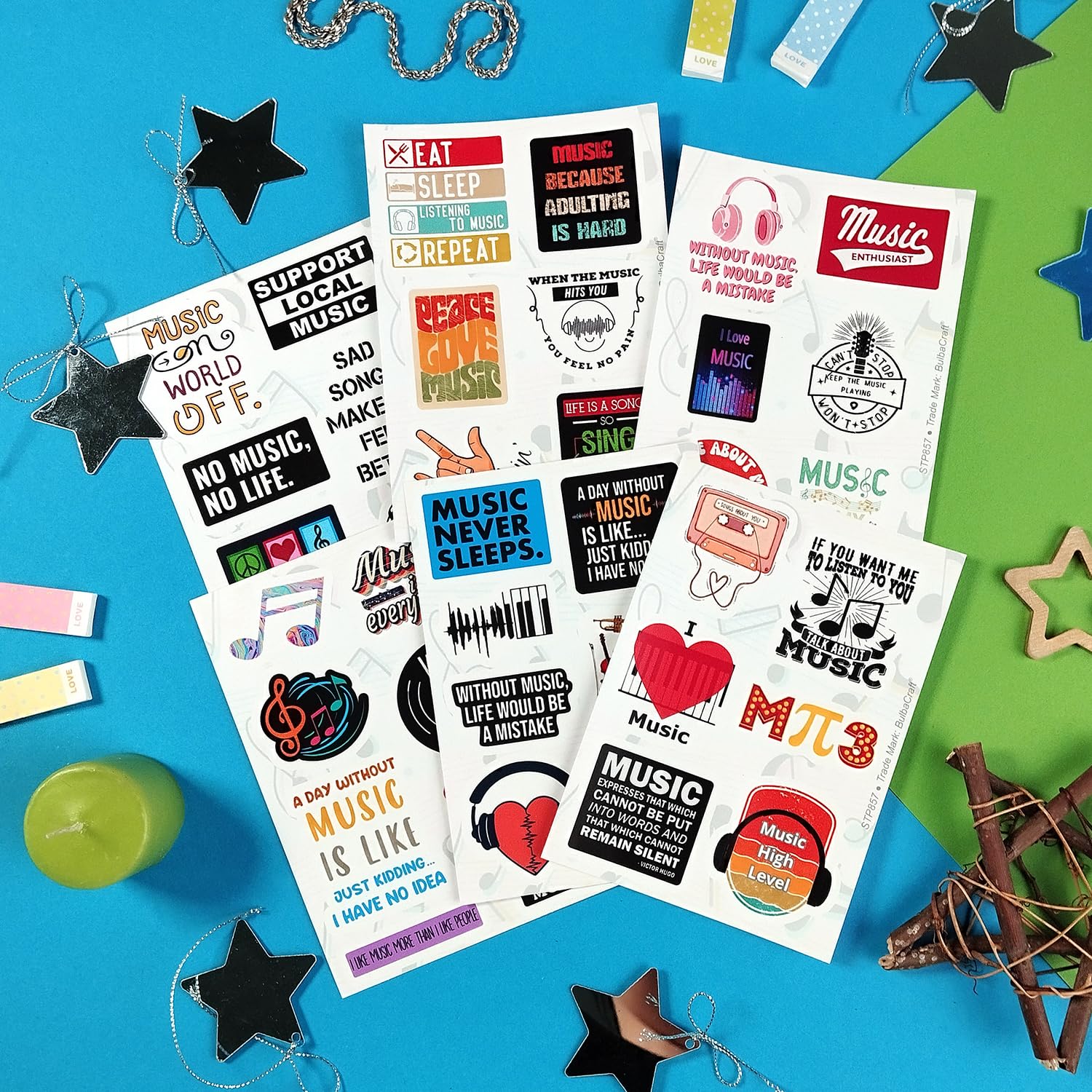 100Pcs Music Stickers For Water Bottle & Laptop, Musical Stickers & Decals For Adults &, Gifts For Music Lovers & Musicians, Tea