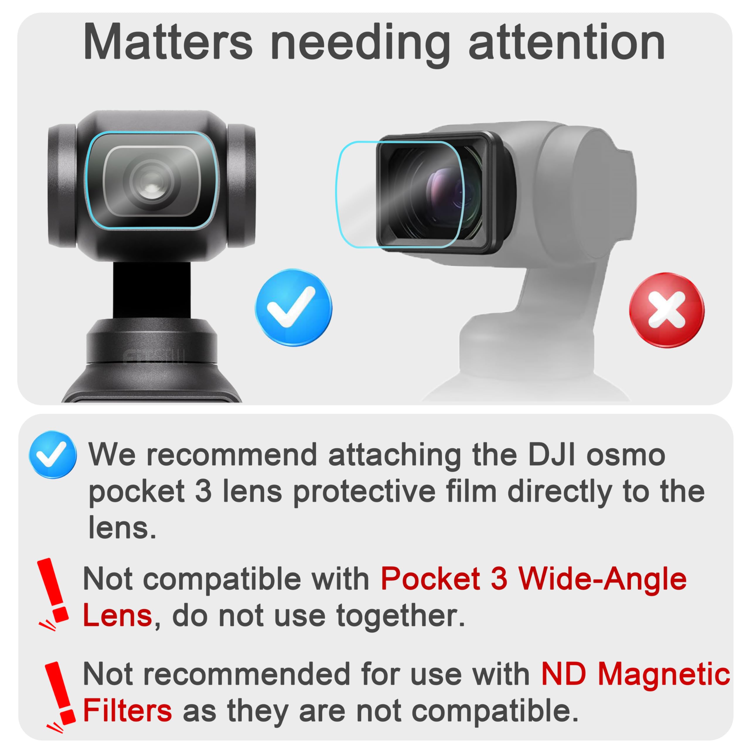 Fitstill 6Pcs Lens Protector+Lcd Screen Protector For Dji Osmo Pocket 3 Camera,0.24Mm 9H Hardness Ultra Clear Scratch Resistant Tempered Glass Film Guard Touch Sensitive Easy Installation Pocket3 Accessories