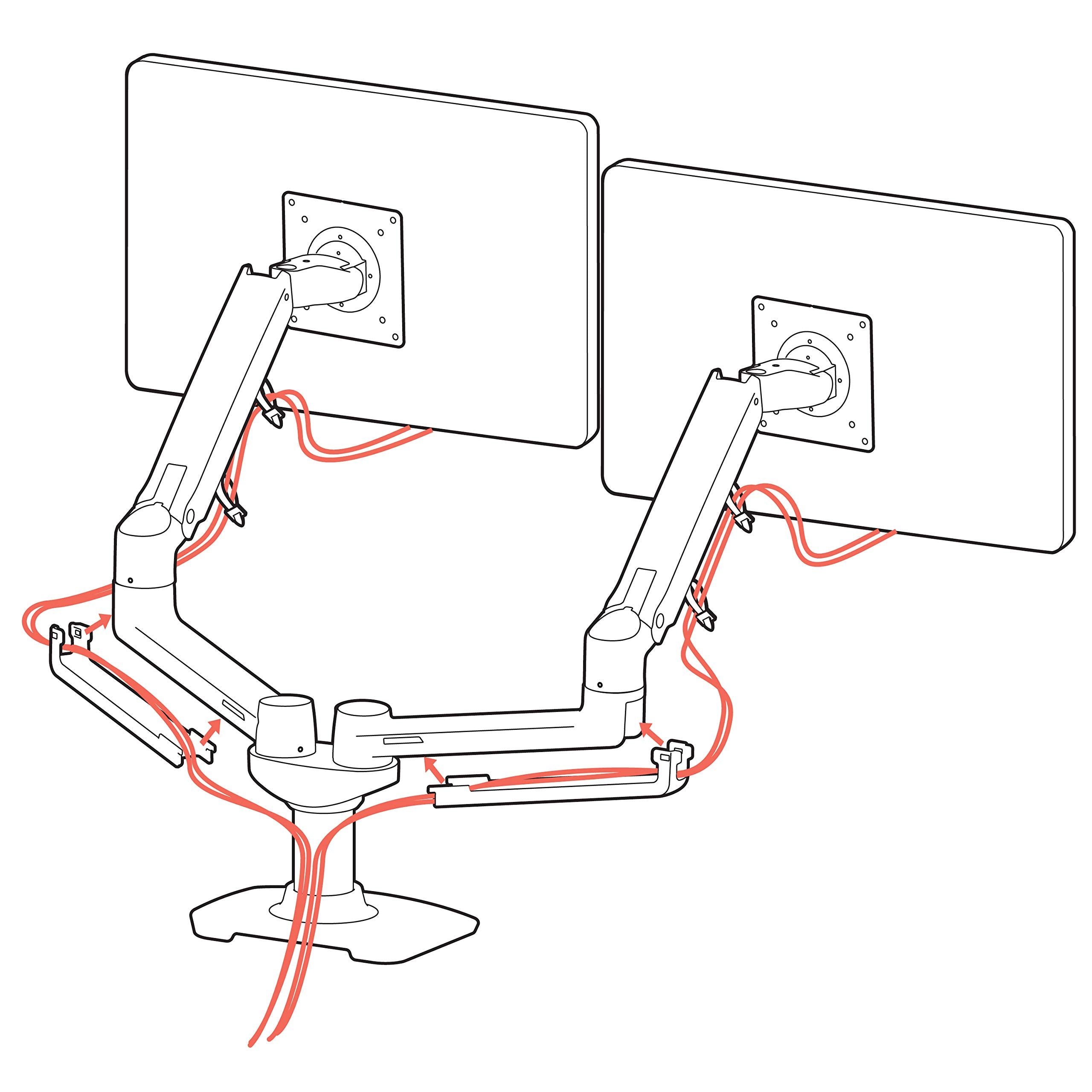 Ergotron � LX Dual Monitor Arm, VESA Desk Mount � for 2 Monitors Up to 27 Inches, 7 to 20 lbs Each � White