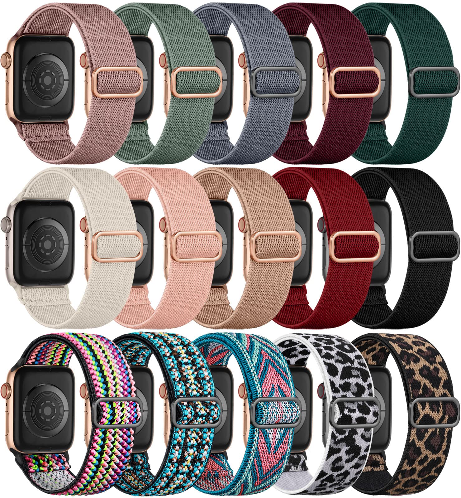 Geak Compatible With Apple Watch Bands For Women 40Mm, Stretchy Strap Compatible With Apple Watch Band 38Mm 40Mm 41Mm 42Mm, Spor