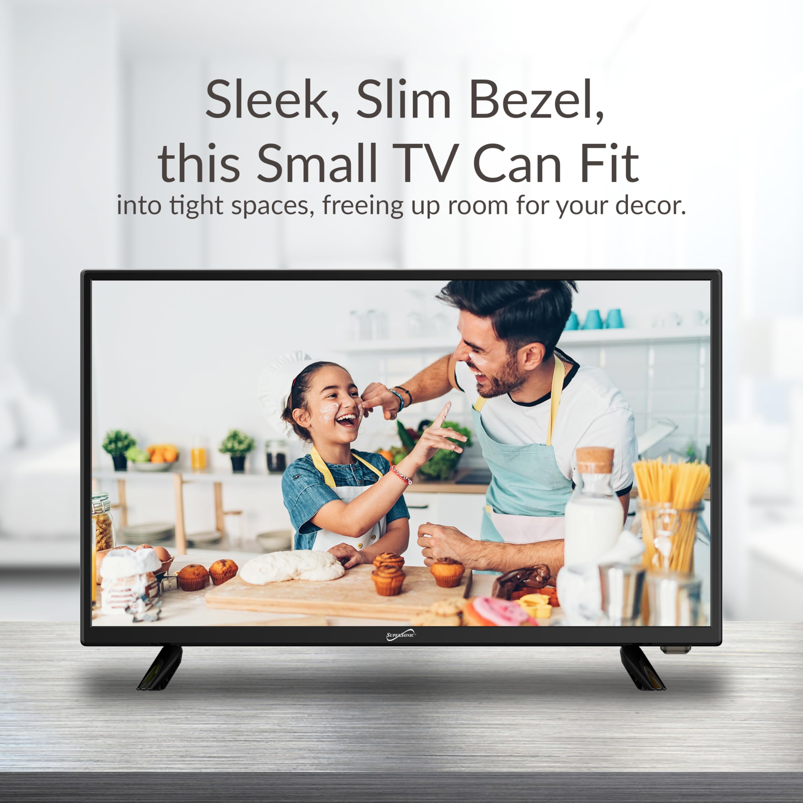 Supersonic Sc 2412 Led Widescreen Hdtv & Monitor 24'', Built In Dvd Player With Hdmi, Usb, Sd & Ac/Dc Input: Dvd/Cd/Cdr High Res