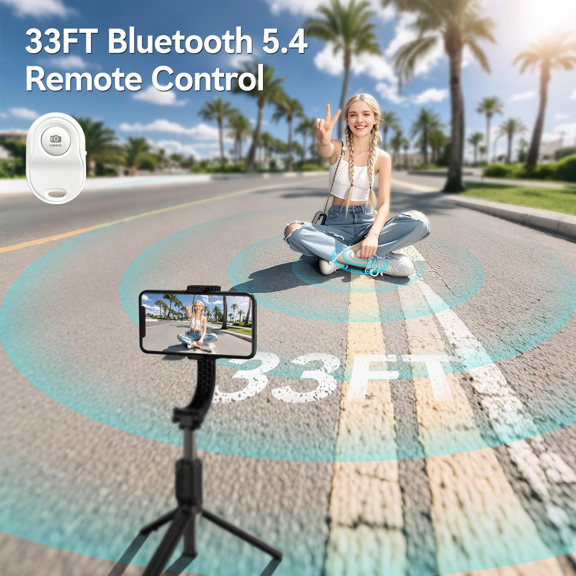 Peyako Vlog Selfie Monitor Screen For Iphone/Android, Magnetic Phone Back Camera Selfie Monitor Screen With Bluetooth Remote/Spe