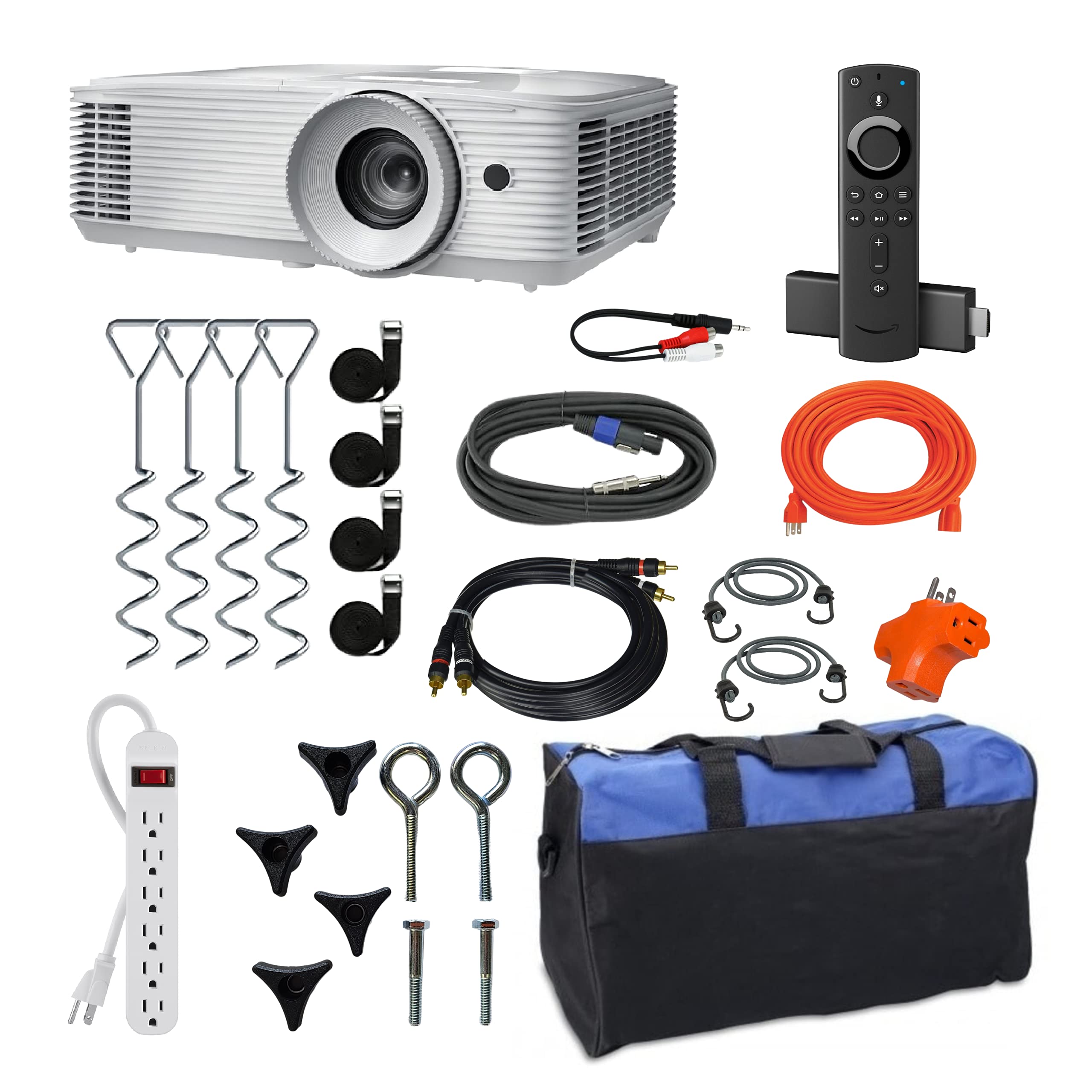 Indoor/Outdoor Theater Kit | Silverscreen Series System | Projection Screen With 1080Phd Savi 4000 Lumen Projector, Sound System