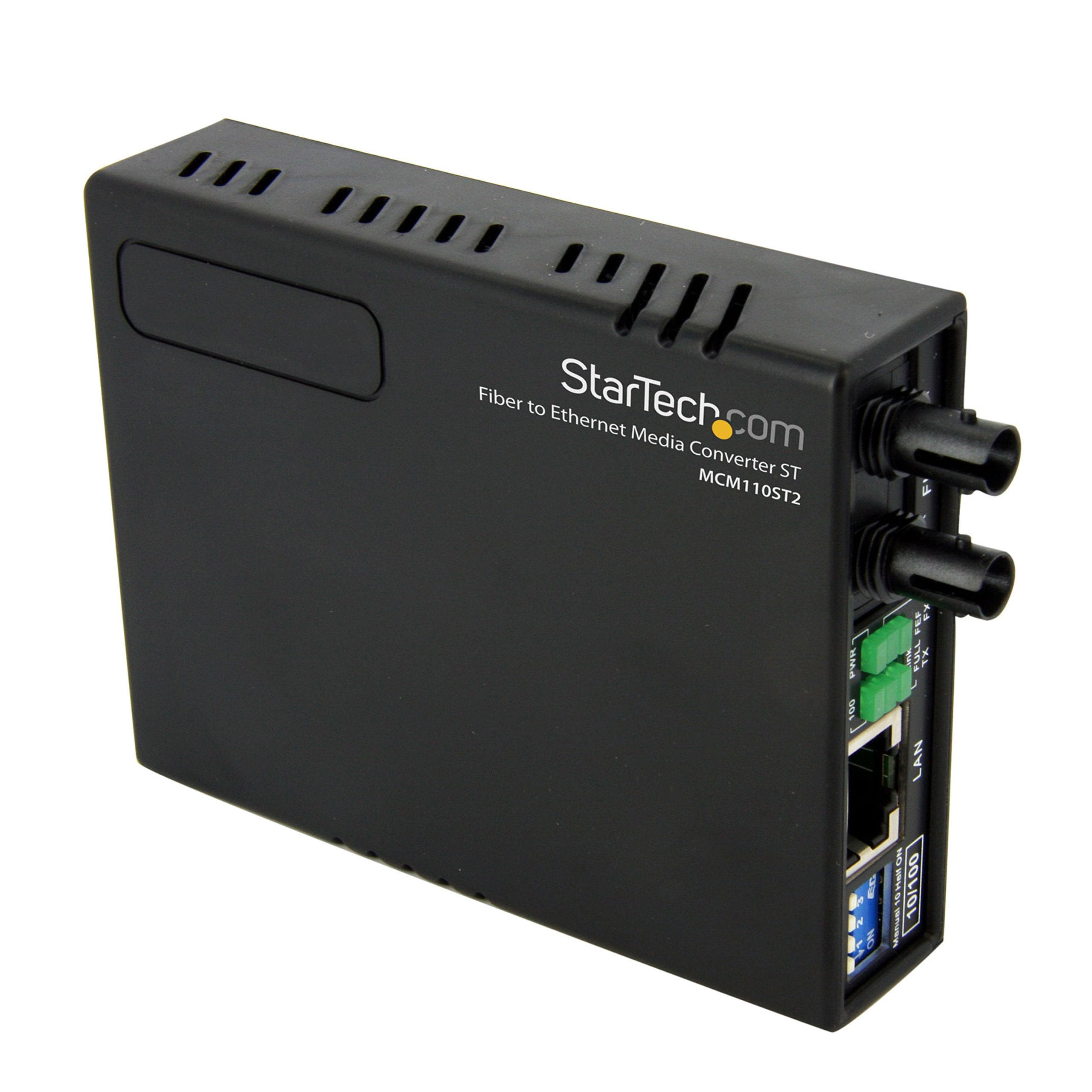 StarTech.com 10/100 Mbps Ethernet to Fiber Optic Media Converter - ST Multimode - 1310nm - 2km - Full/Half Duplex , TAA (MCM110S