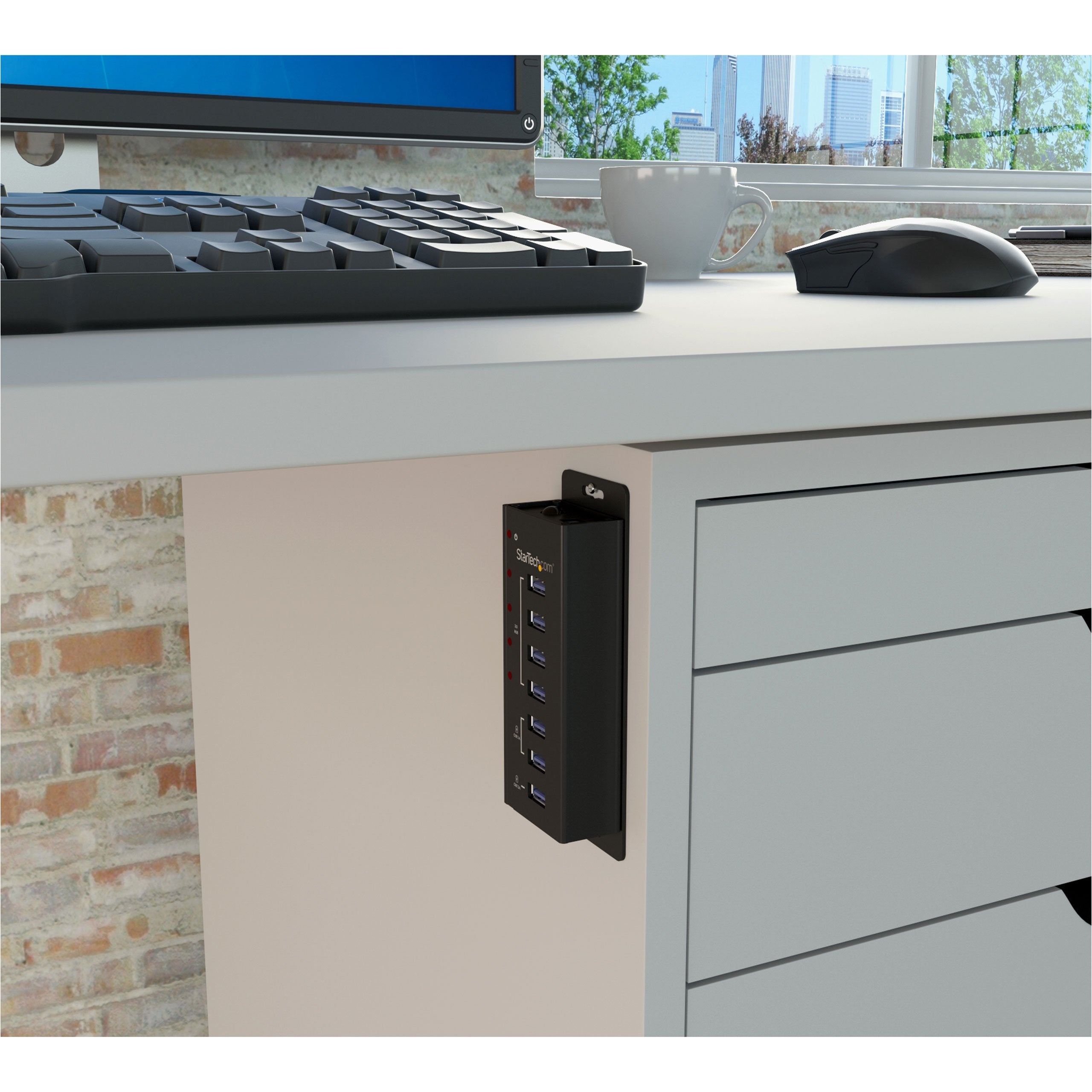 Startech.Com 7 Port Usb 3.0 Charging Hub   4 X Usb A, 3 X Usb A Dedicated Charging Ports   Powered Mountable Usb Charging Statio