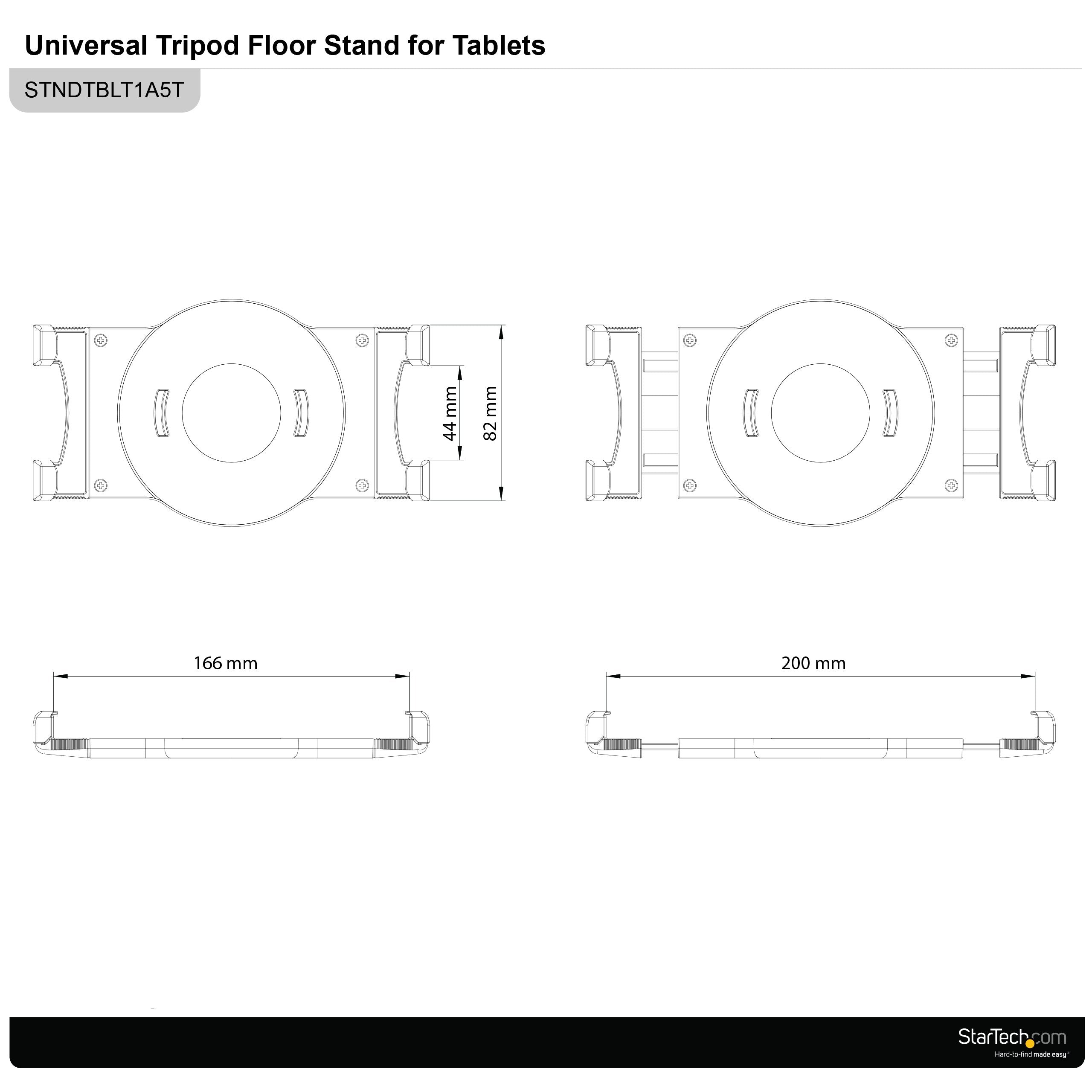 Startech.Com Adjustable Tablet Tripod Stand - Portable Tablet Mount - 6.6 To 7.8 W. Tablets - Carrying Bag Included - Tablet Tri
