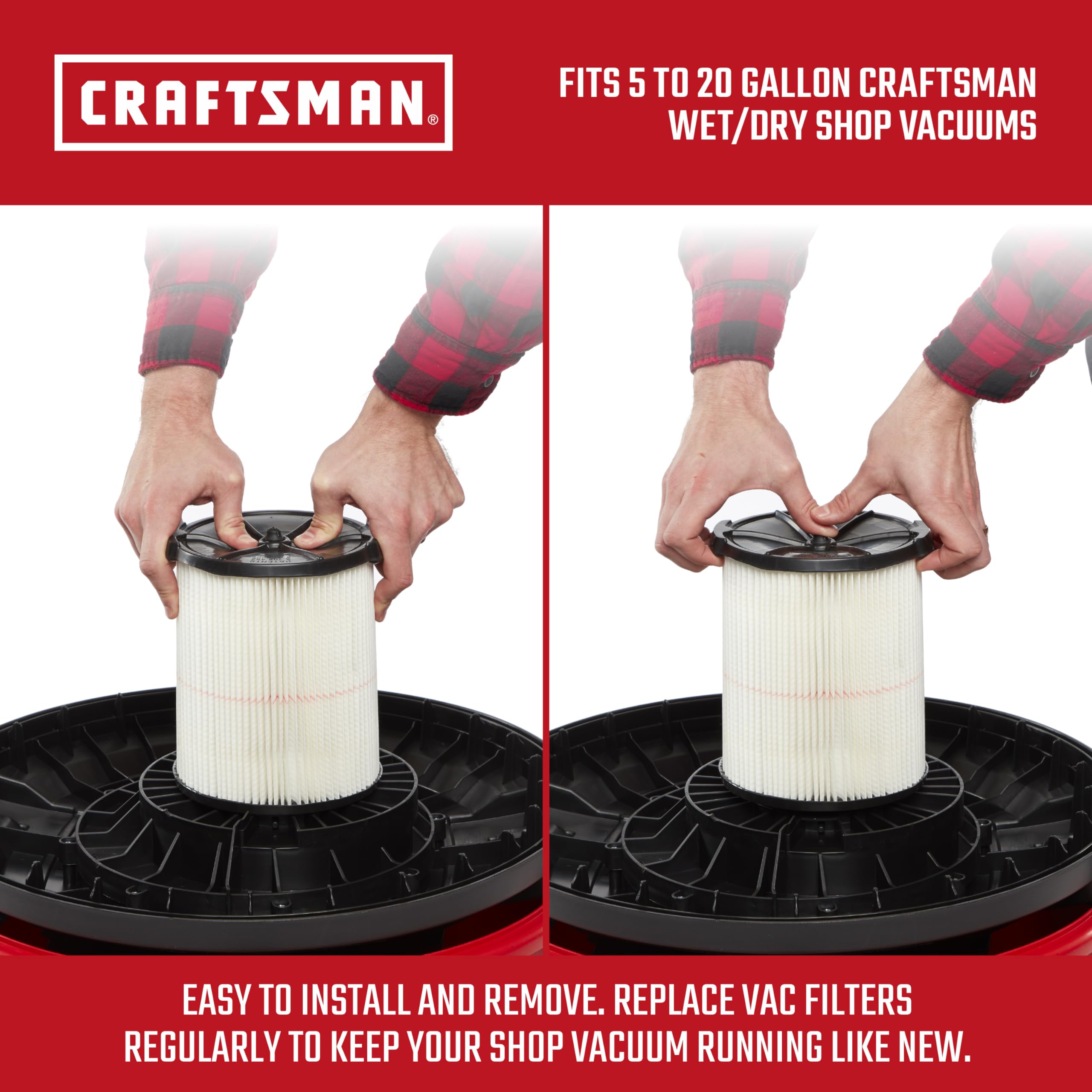 Craftsman CMXZVBE38754 Genuine General Purpose Wet Dry Vac Replacement Vacuum Filter - Thumbnail 3
