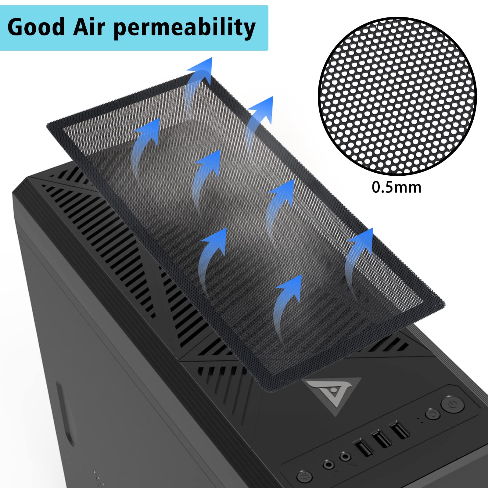 120 X 240Mm Pc Case Dust Mesh Filter, [2 Pack] Magnetic Frame Computer Fan Dust Mesh Pc Cooler Filter Dustproof Pvc Cover Grills