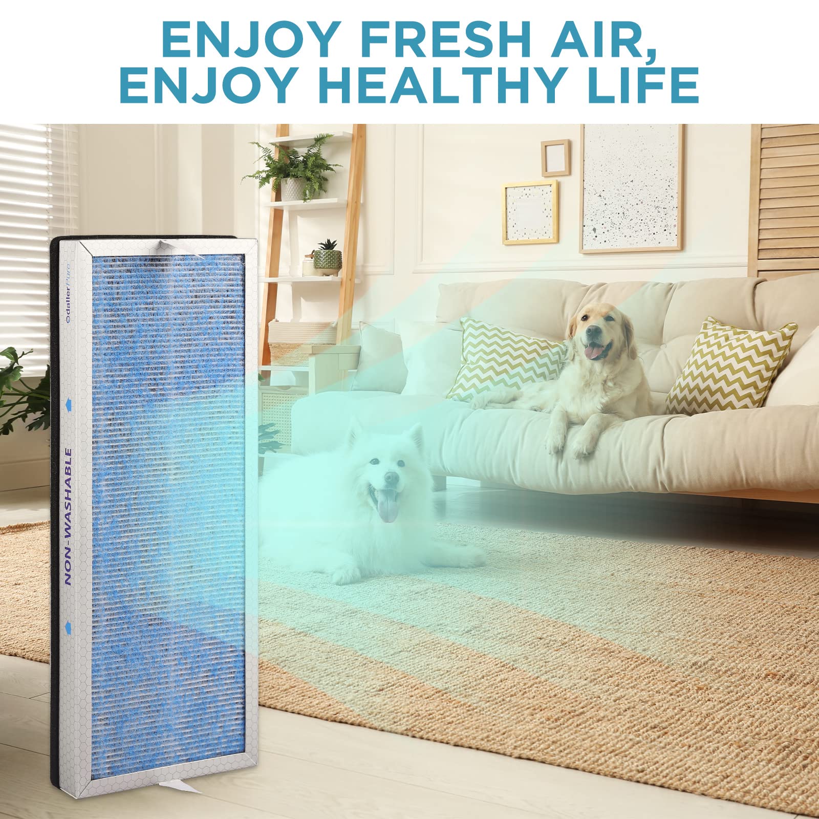 Genuine Membrane Solutions Ms18 Original Air Purifier Filter Replacement, Upgraded 4 In 1 True Hepa Filter With Odallerpure Tech