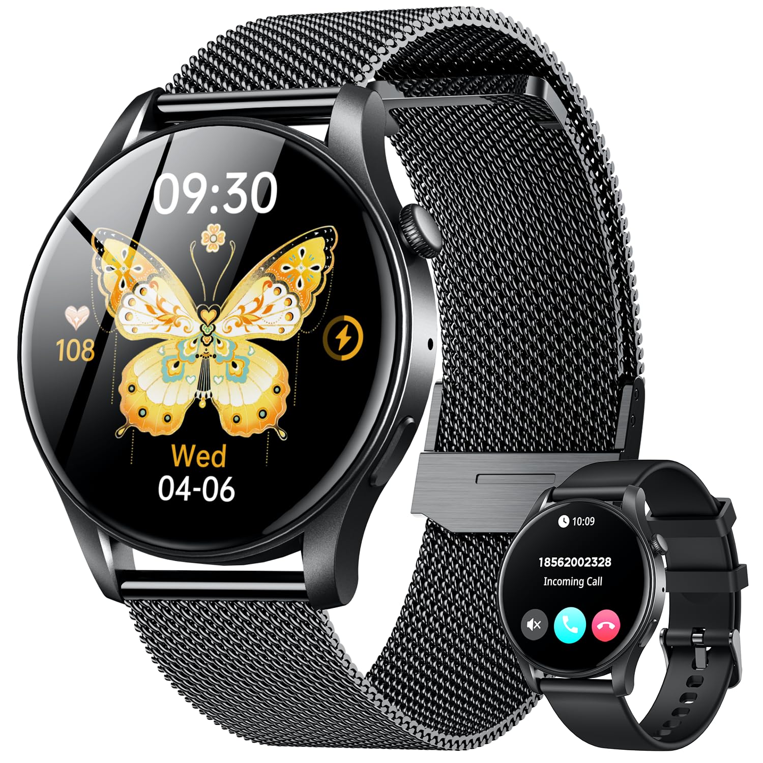 Smartwatch For Men Fitness Watch: 1.43'' Amoled Touchscreen Smart Watch Answer/Make Call With Heart Rate Blood Pressure Sleep Mo