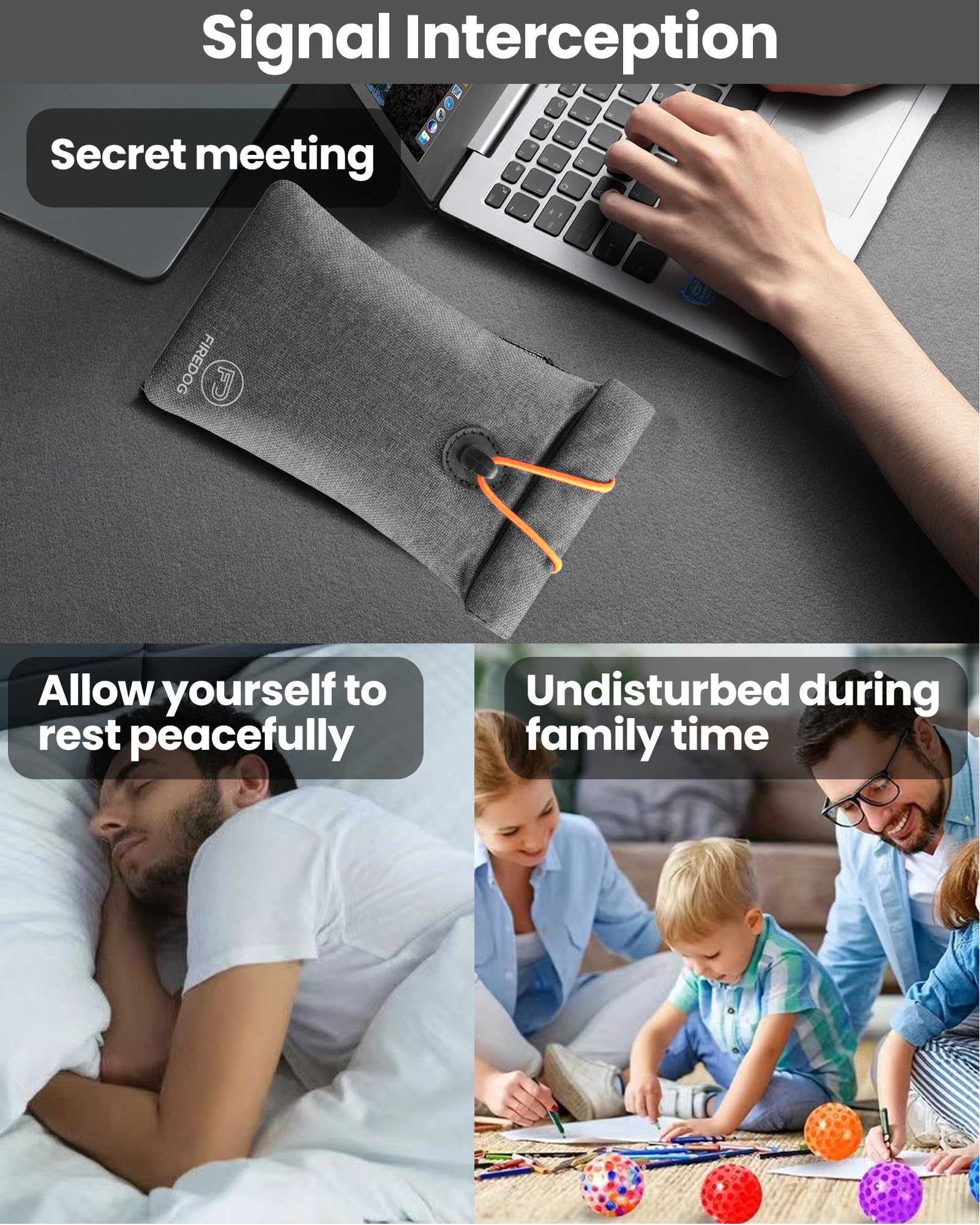 Firedog Faraday Pouch For Car Keys And Smartphone, Key Signal Blocking Bag, Anti Theft Car Protection, Cell Phone Wifi/Gsm/Lte/N